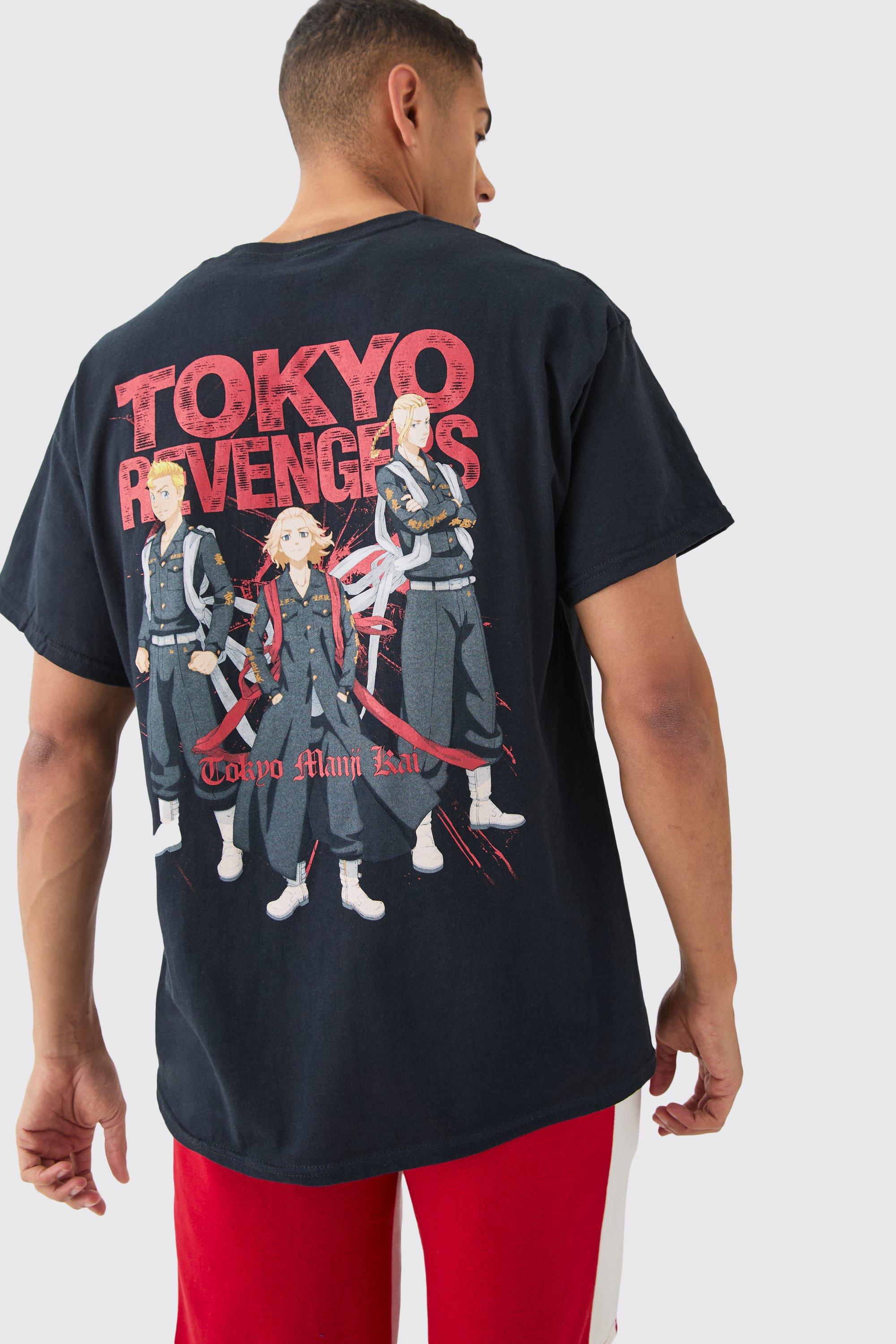Image of Oversized Tokyo Revengers Anime License T-shirt, Nero
