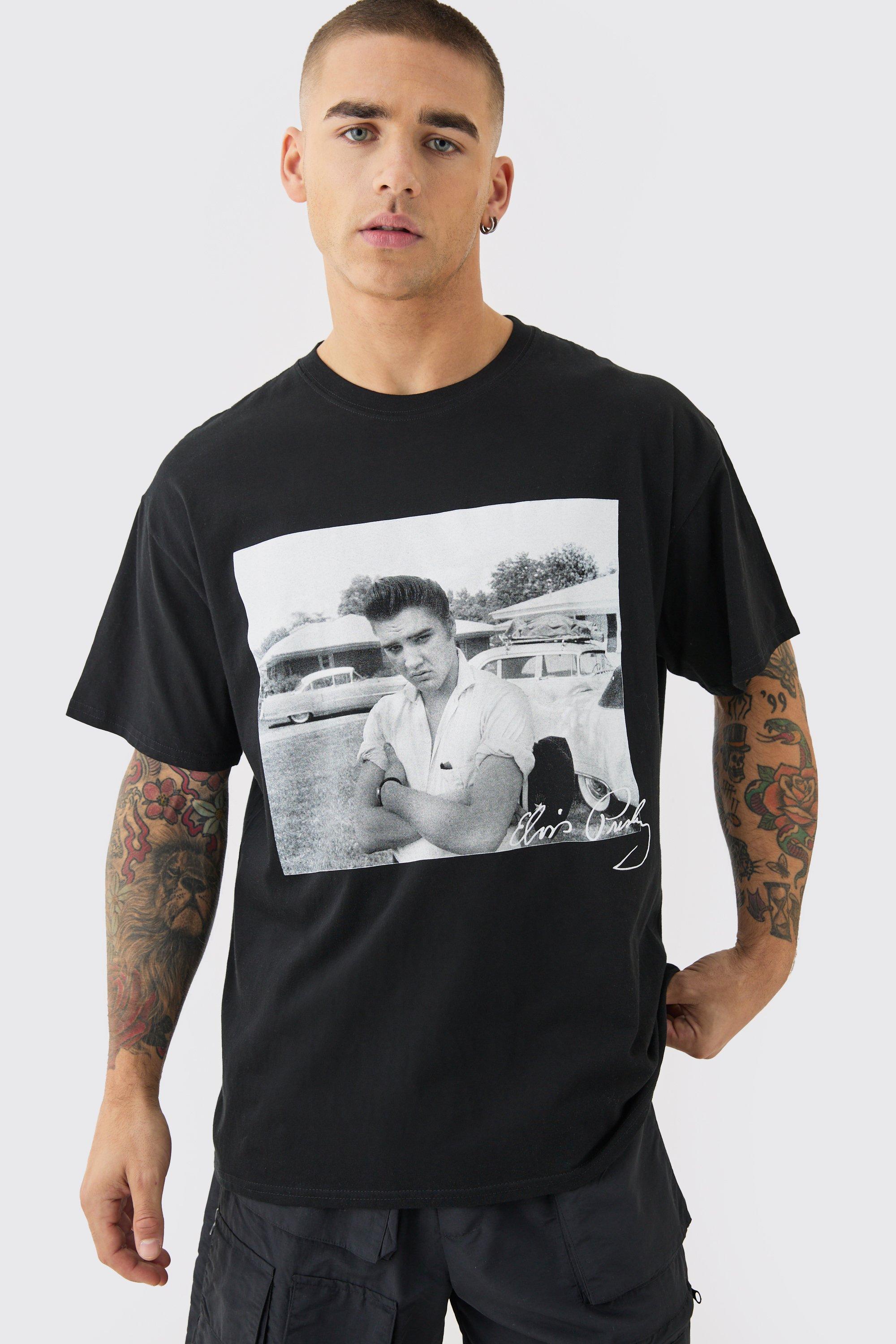 Image of Oversized Elvis Presley License T-shirt, Nero