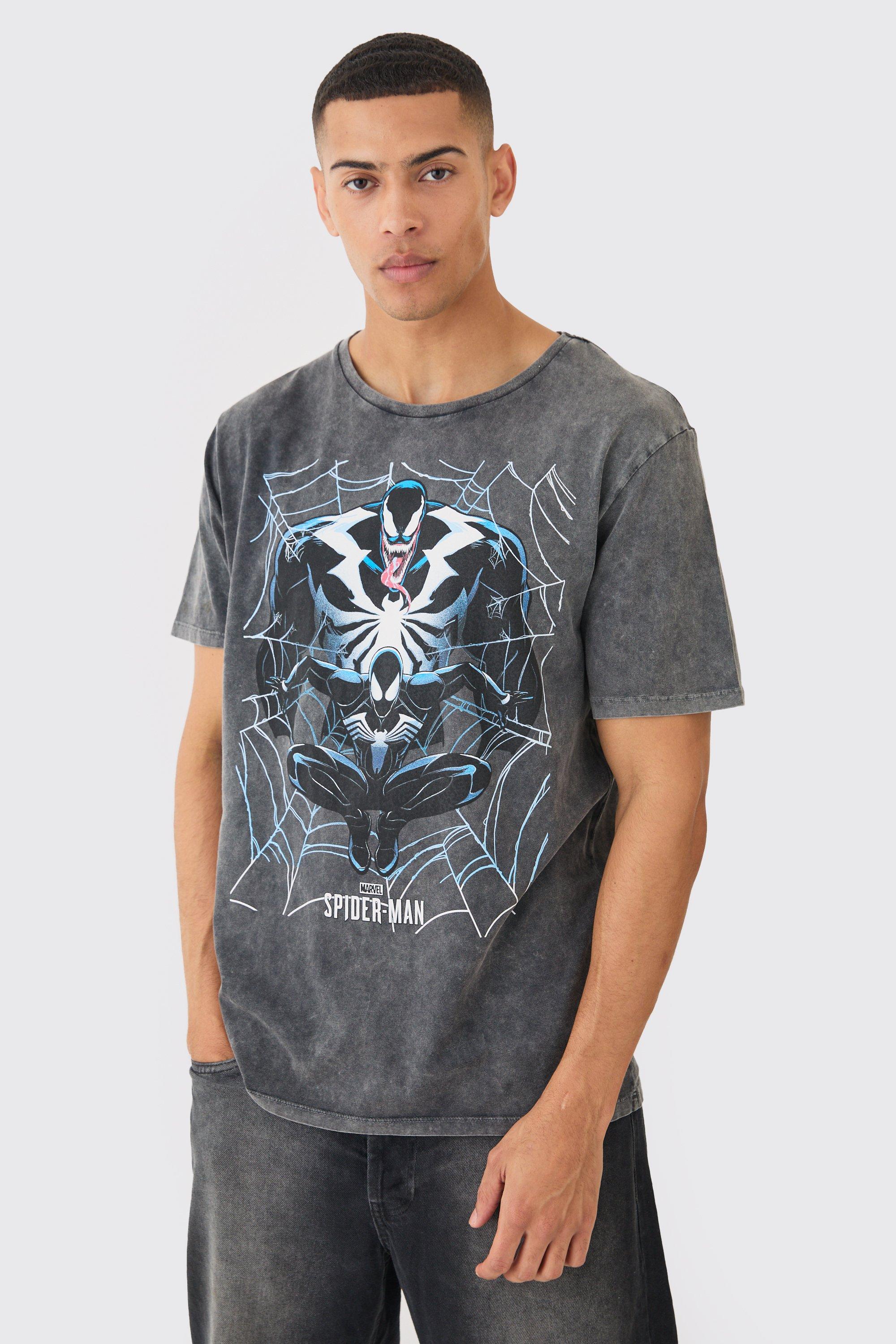 Image of Oversized Venom Marvel Wash License T-shirt, Grigio