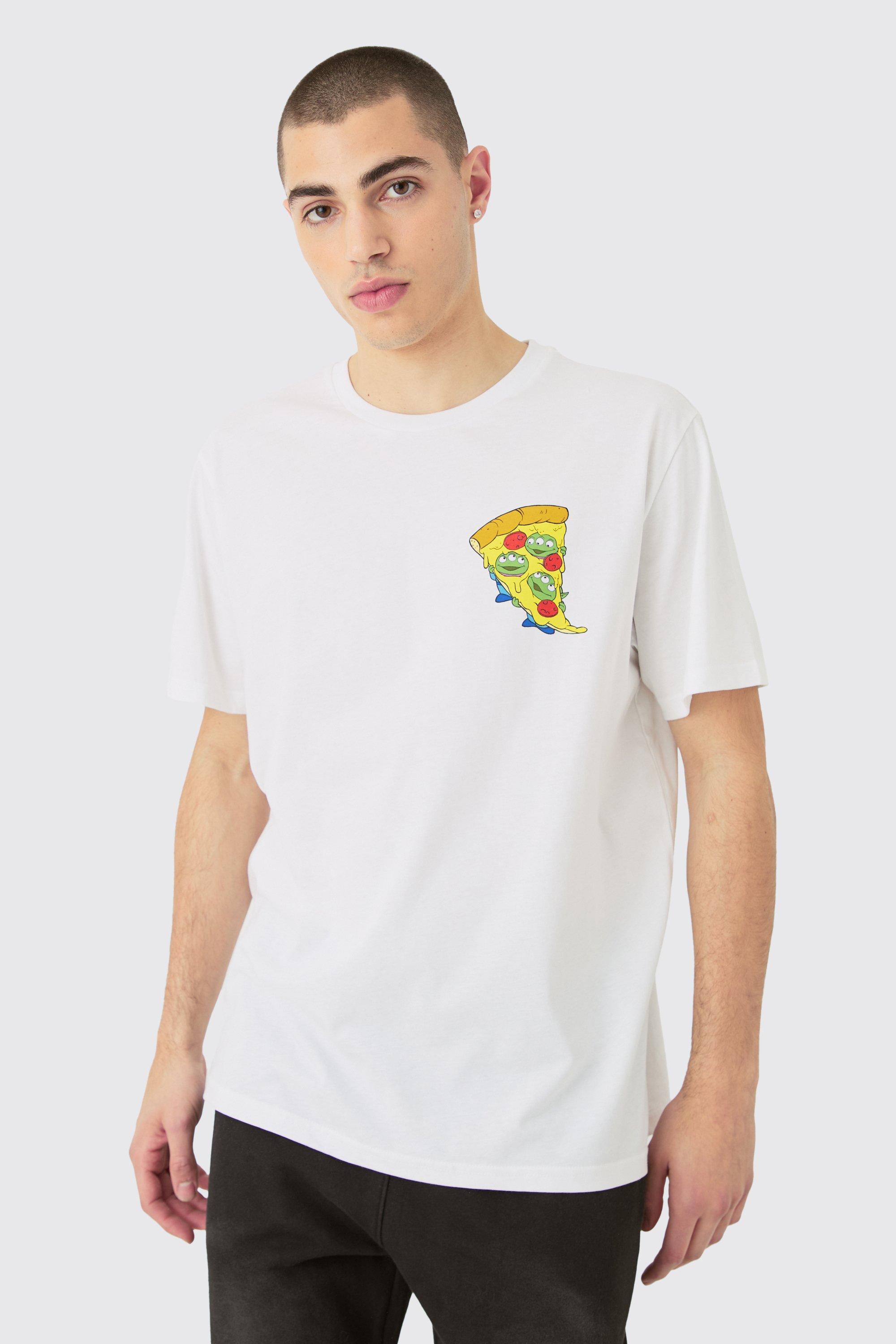 Image of Oversized Disney Toy Story Pizza License T-shirt, Bianco