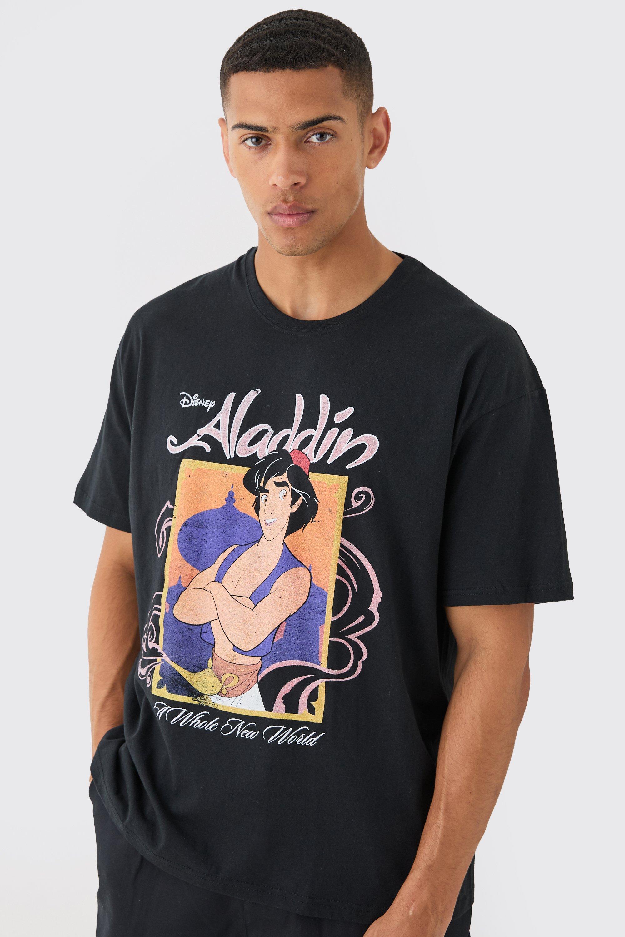 Image of Oversized Disney Aladdin License T-shirt, Nero