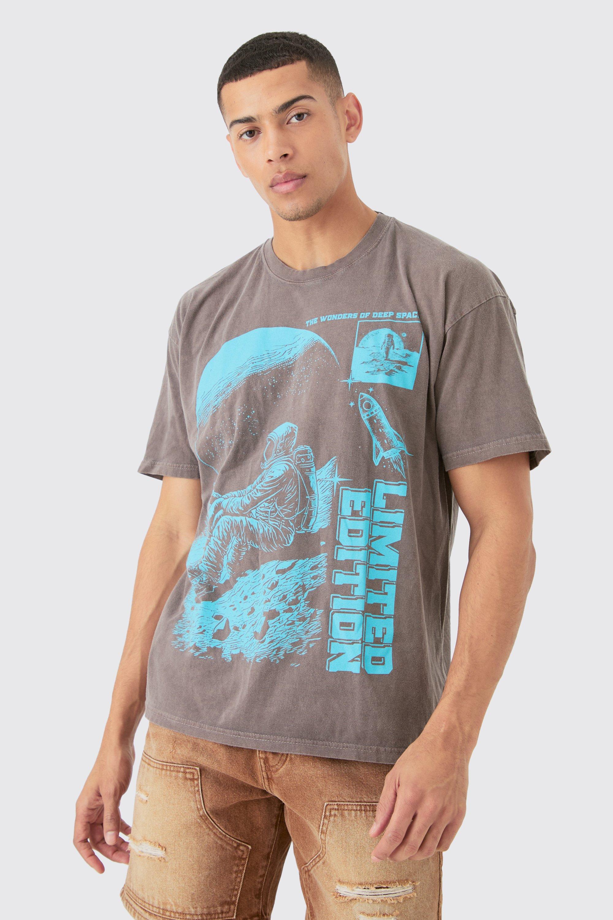 Image of Oversized Wash Limited Edition Space T-shirt, Brown