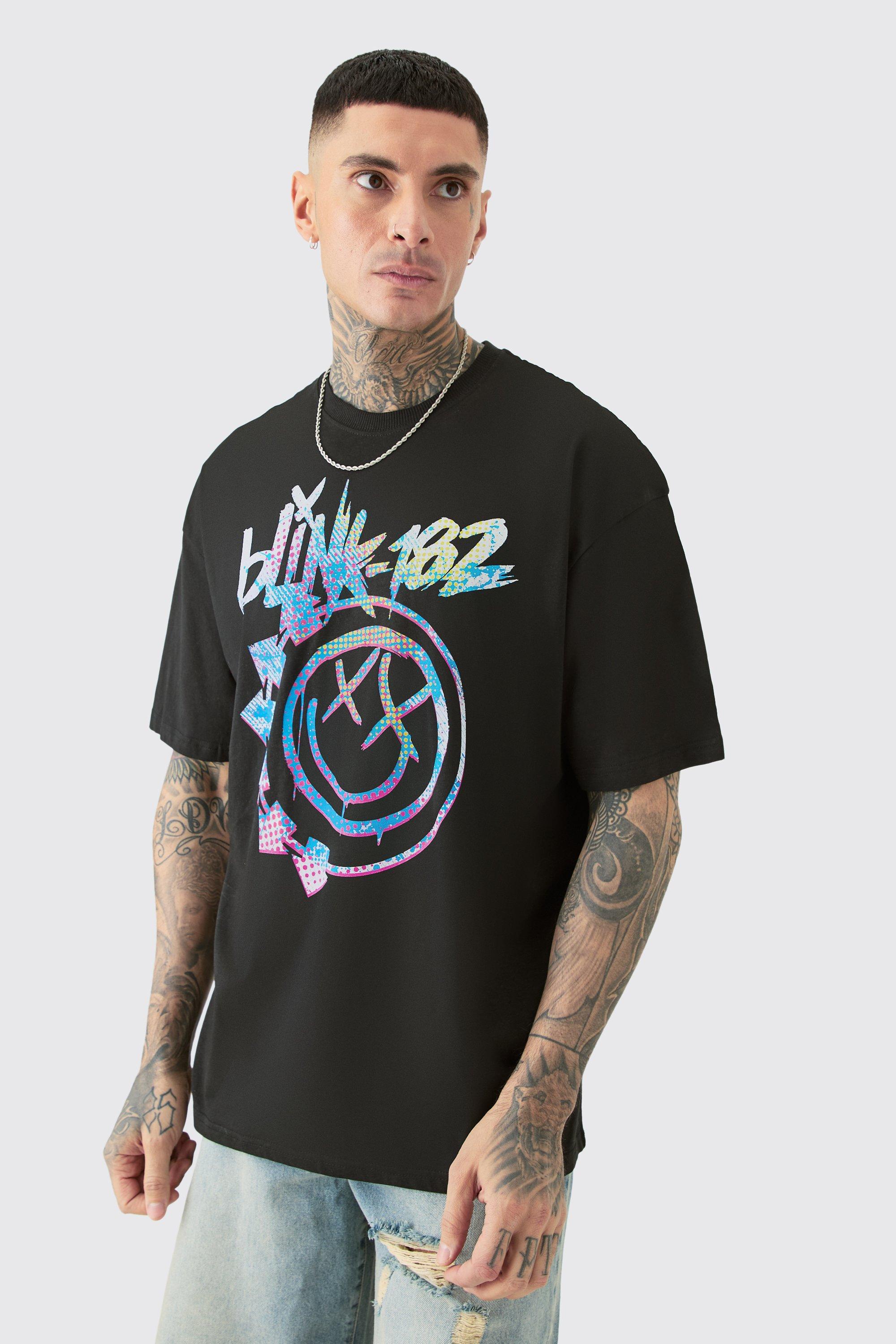 Image of Tall Oversize Blink 182 License T-shirt Black, Nero