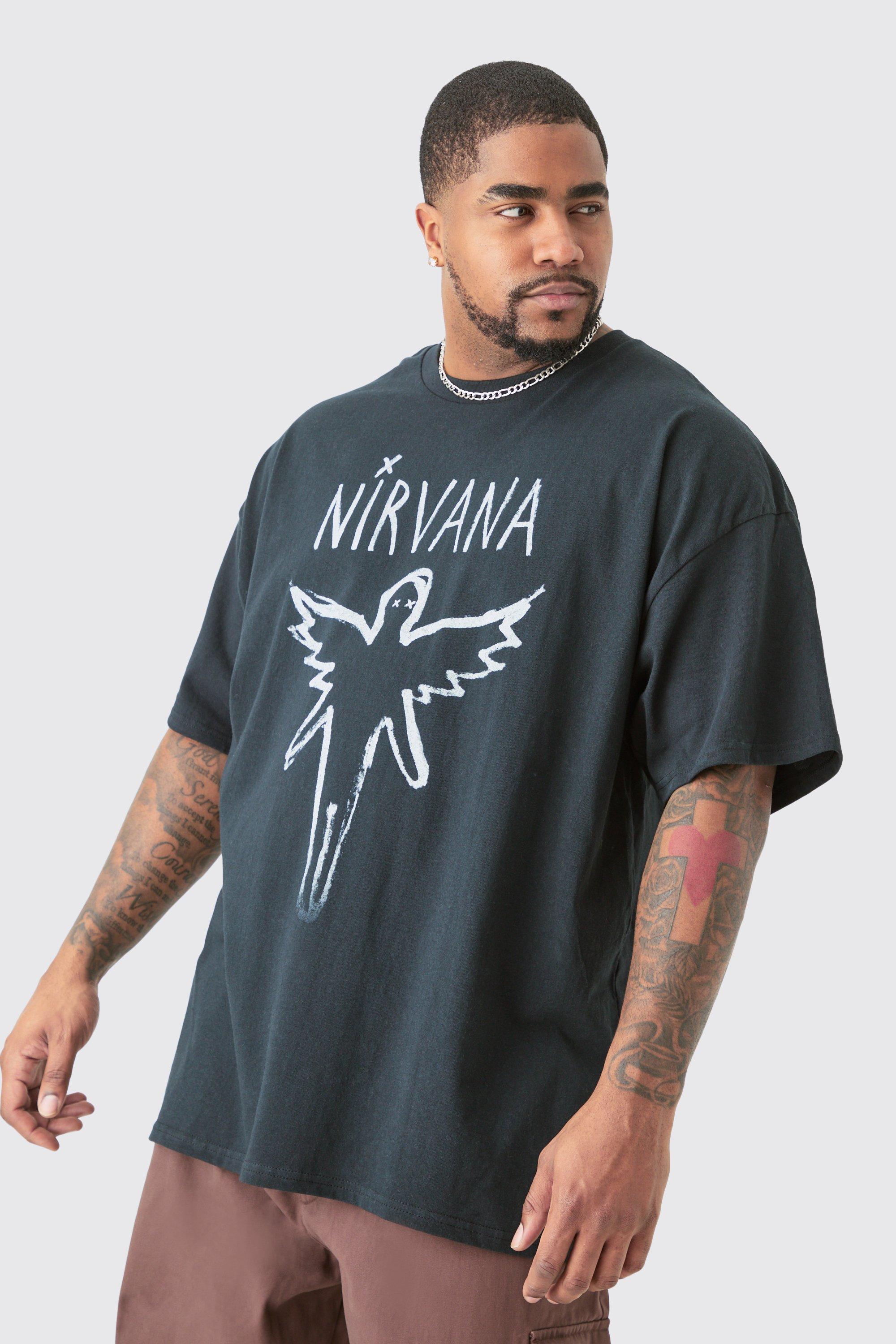 Image of Plus Oversize Nirvana License T-shirt Black, Nero