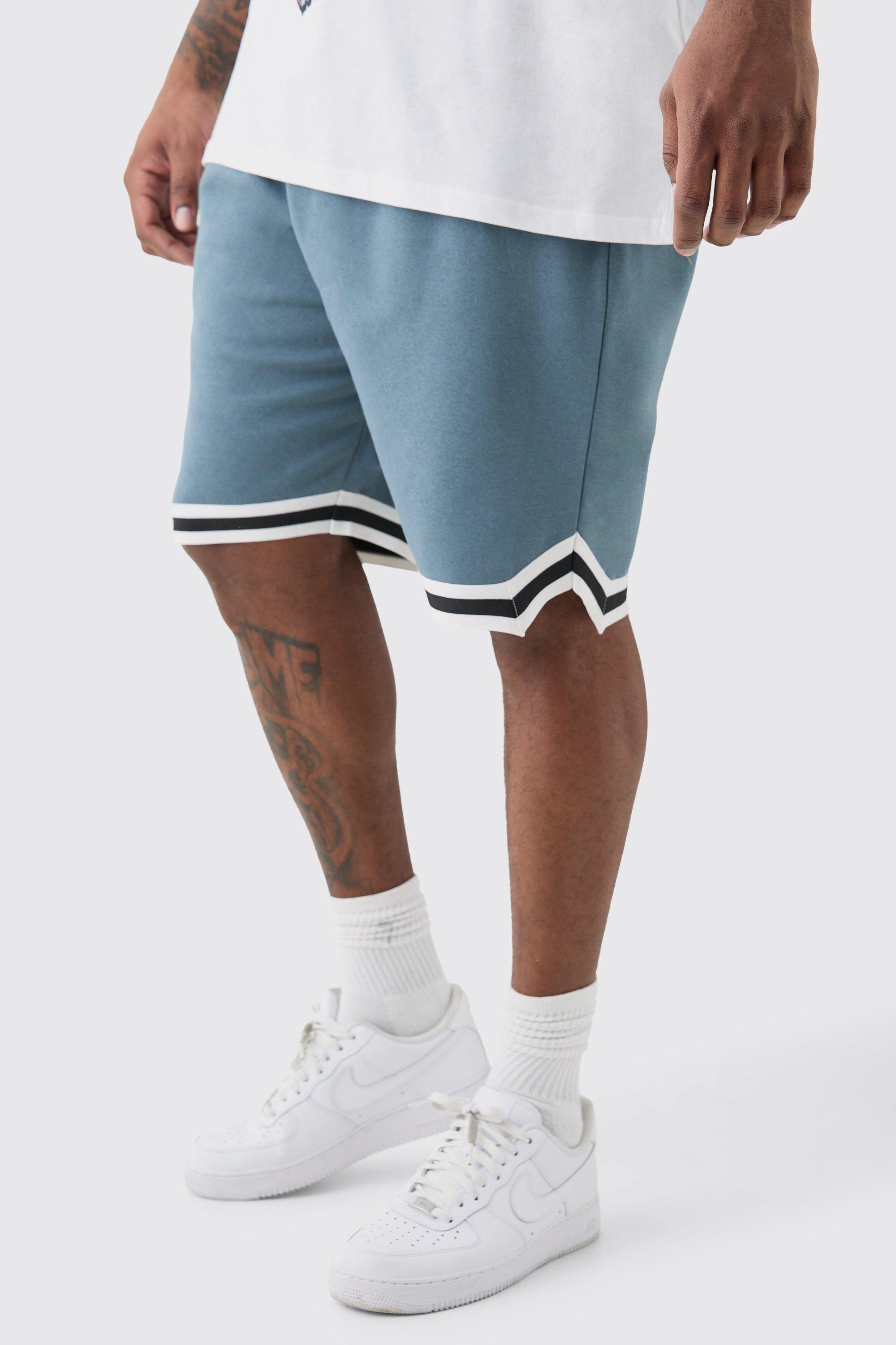Image of Plus Loose Fit Mid Length Basketball Short In Slate, Grigio