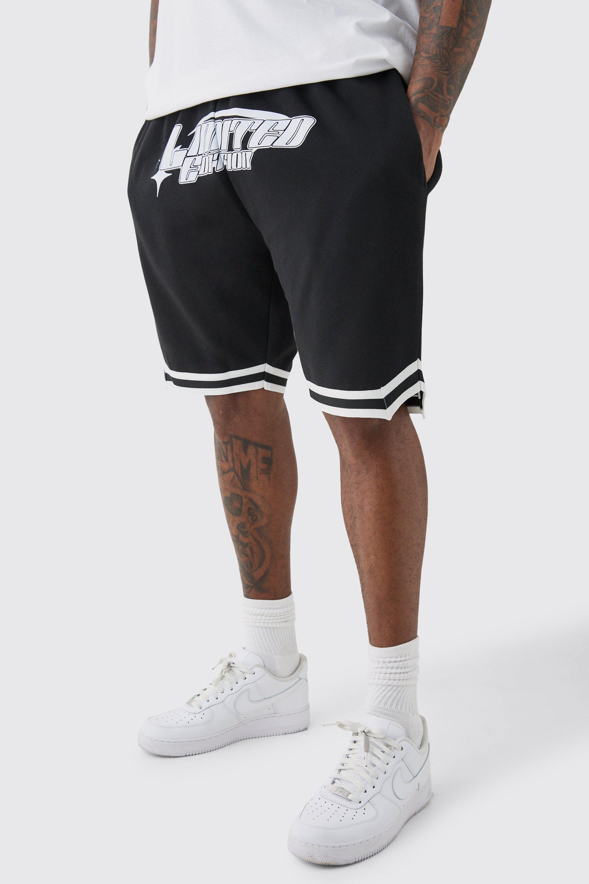 Image of Plus Loose Fit Limited Edition Basketball Short In Black, Nero