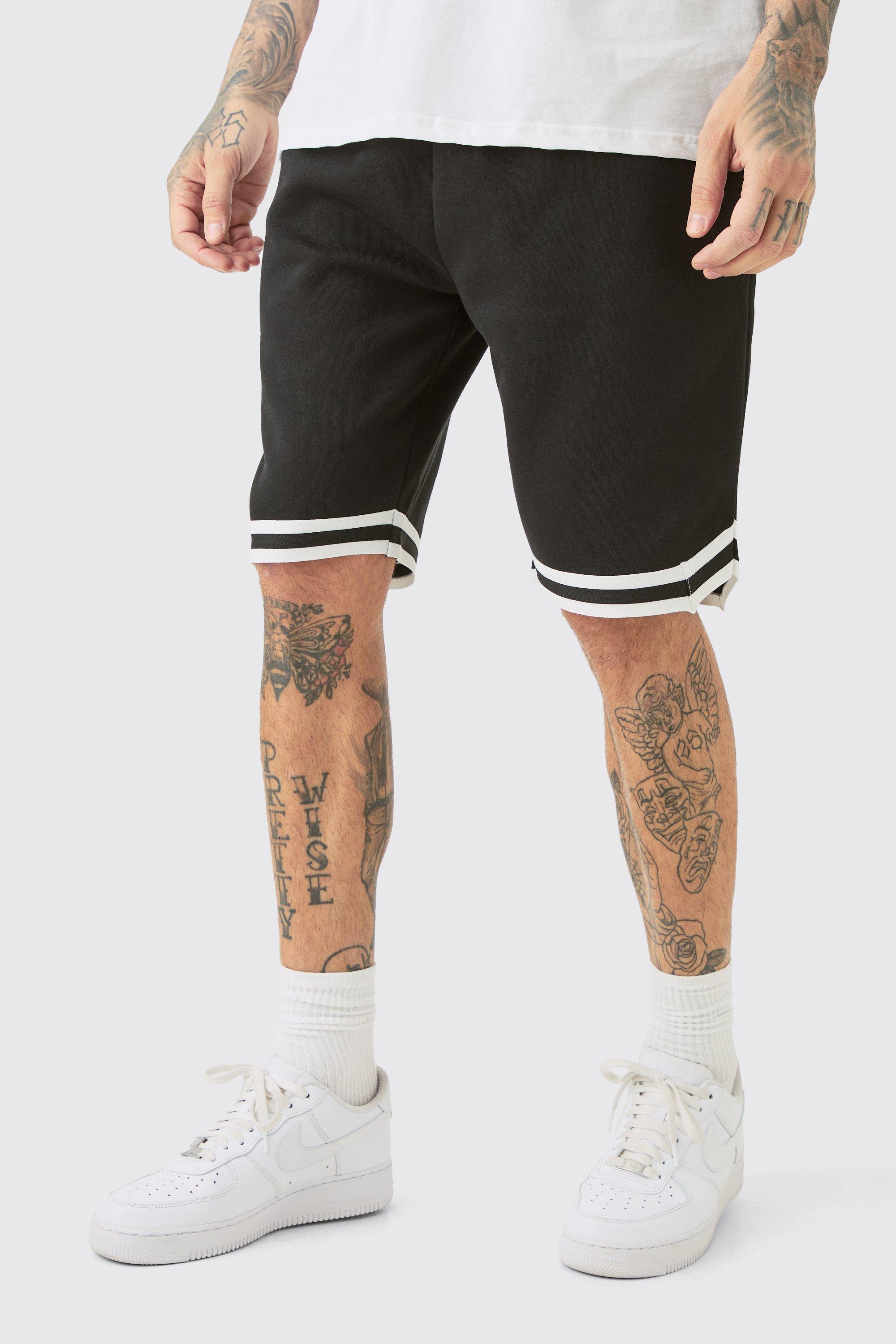 Mens Tall Loose Fit Basketball Short In Black, Black