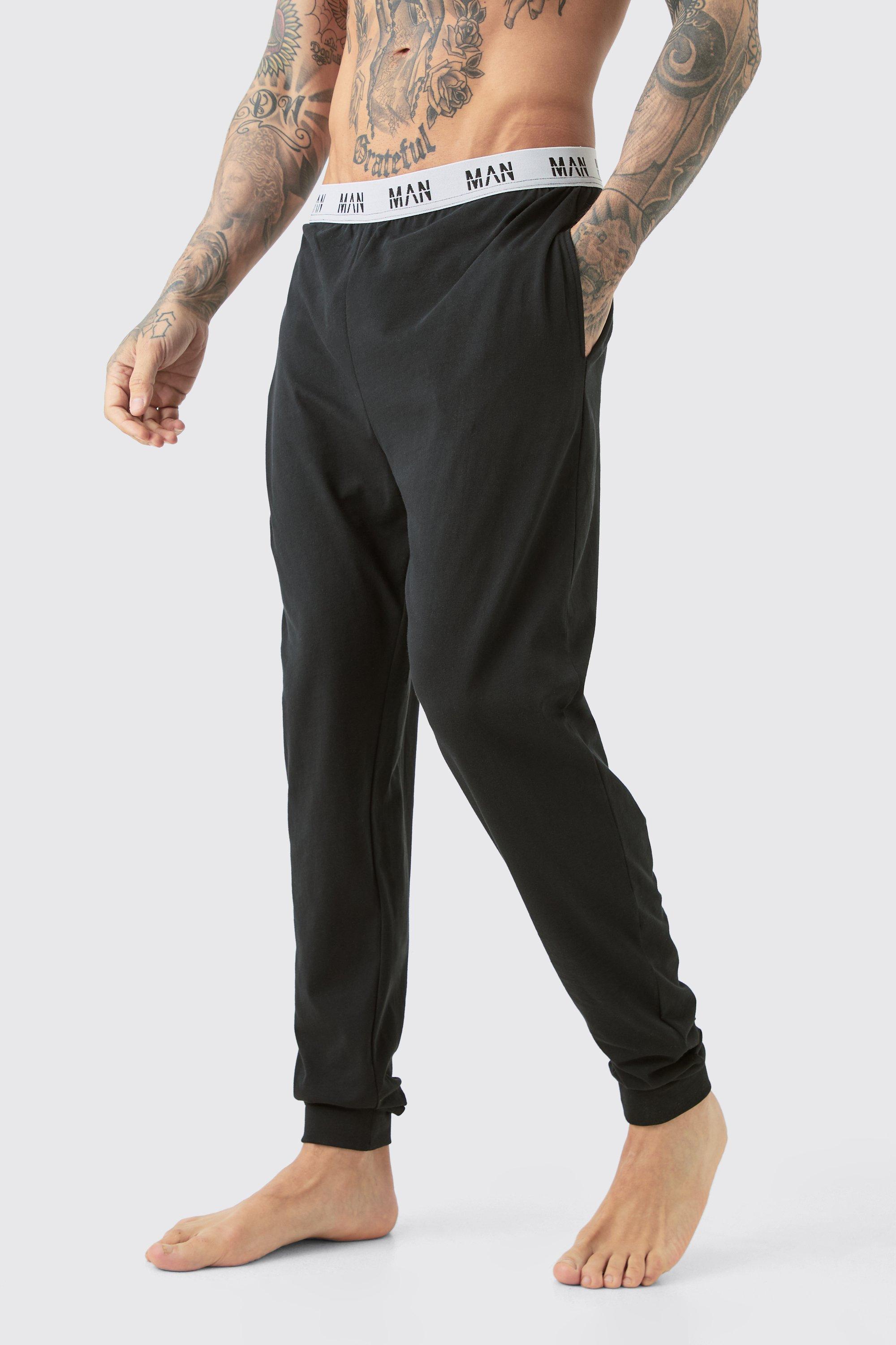 Mens Tall Man Loungewear Joggers In Black, Black