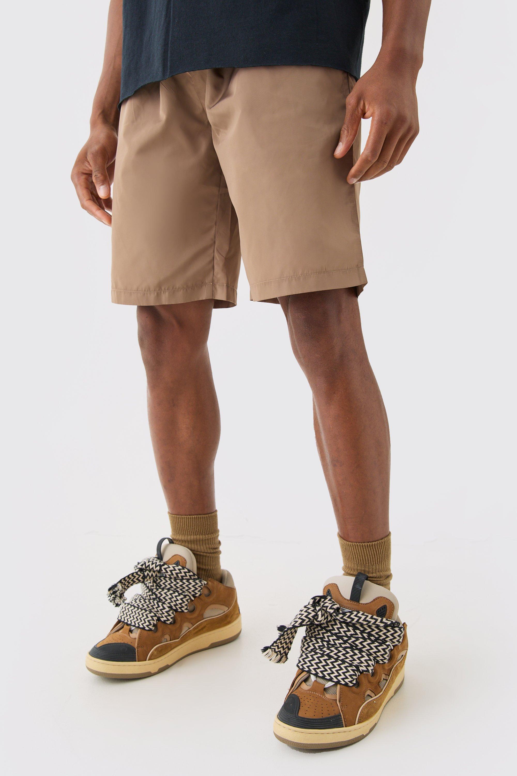 Image of Elasticated Waist Toggle Shorts, Beige