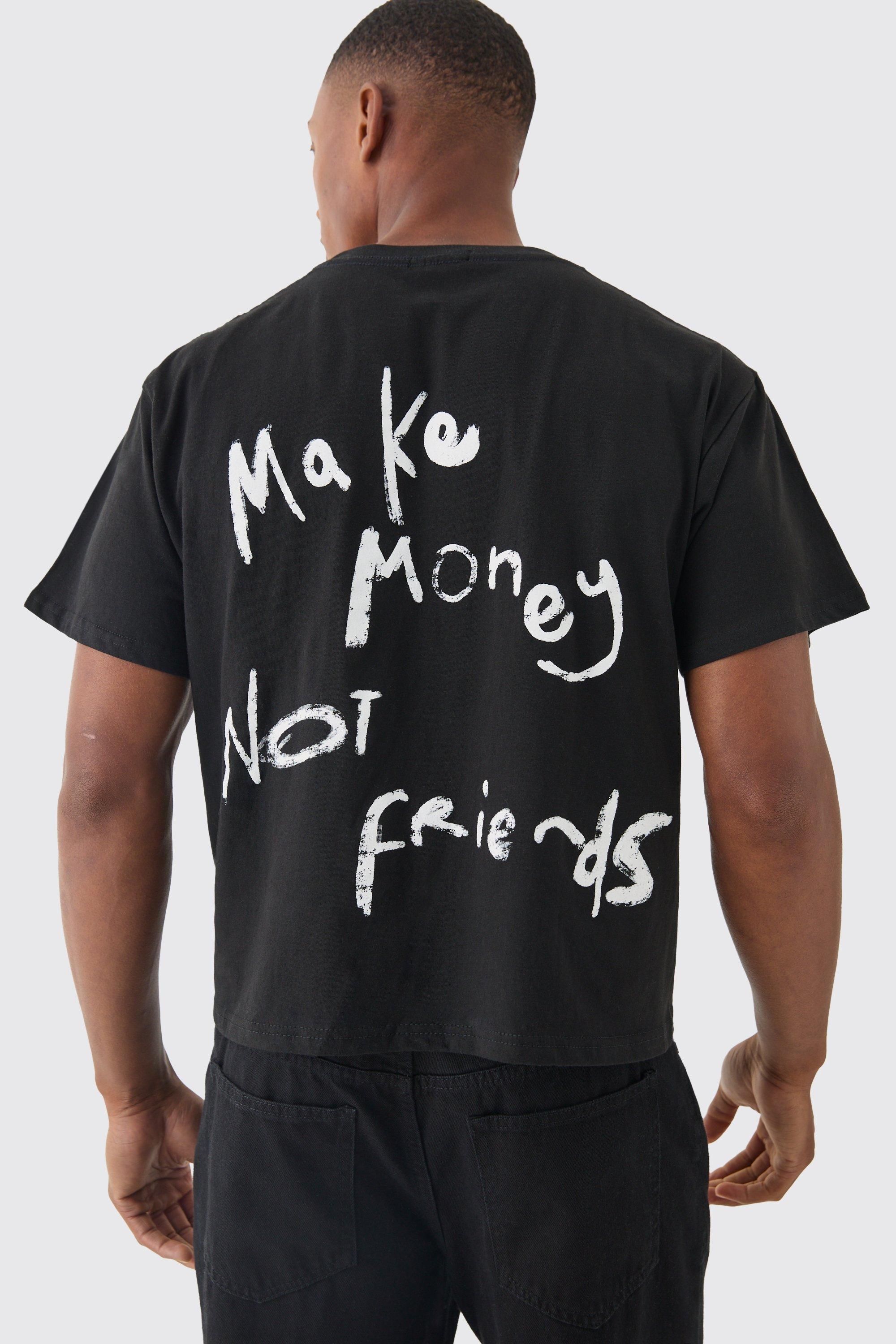Image of Make Money Not Friends Slogan Baby Tee, Nero