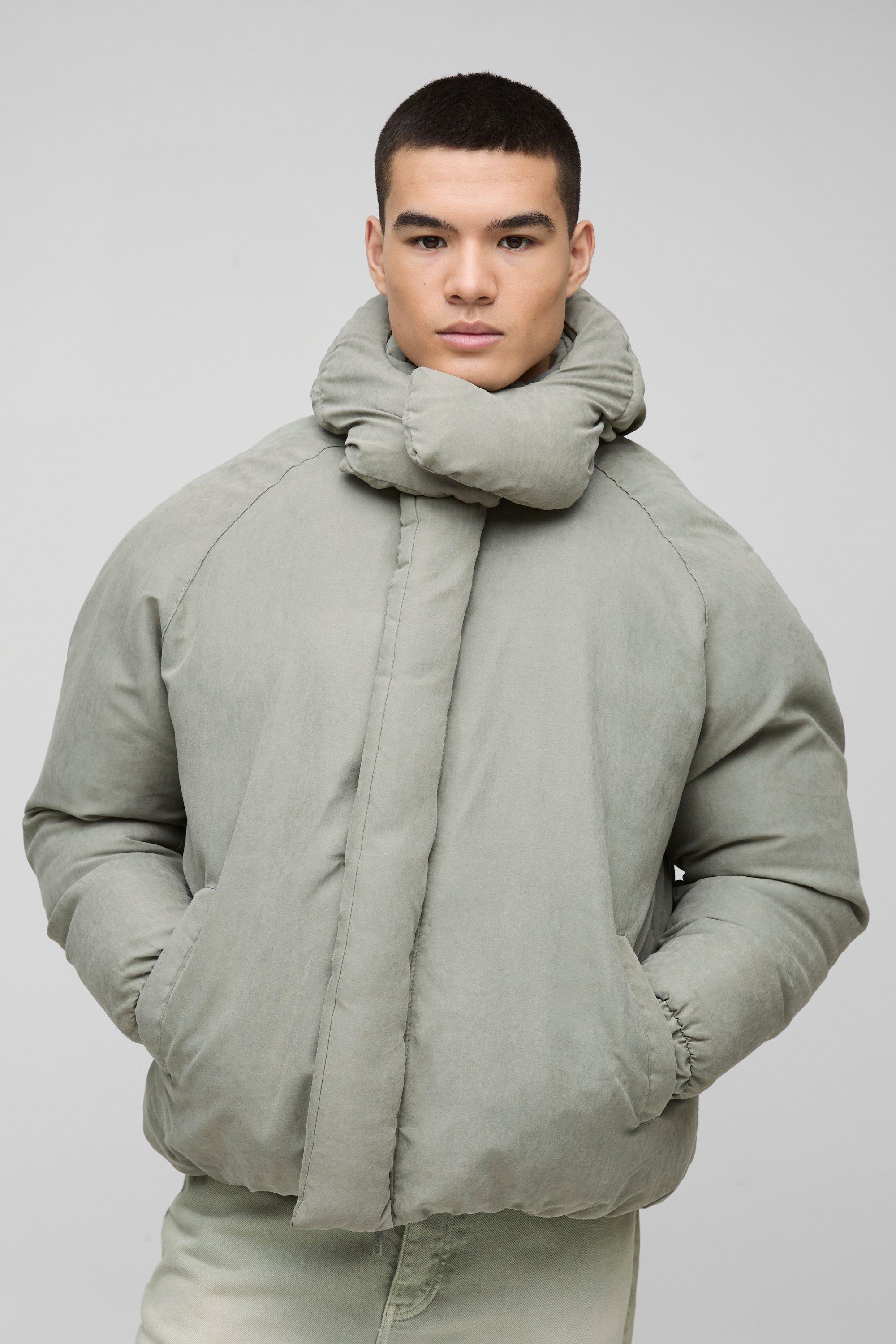 Mens Beige Man Extreme Heavy Padded Hooded Puffer Coat In Stone, Beige