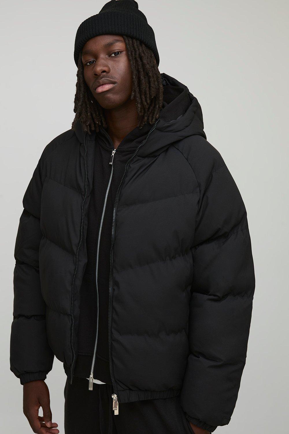 Image of Cappotto piumino Man Regular Fit nero con cappuccio, Nero