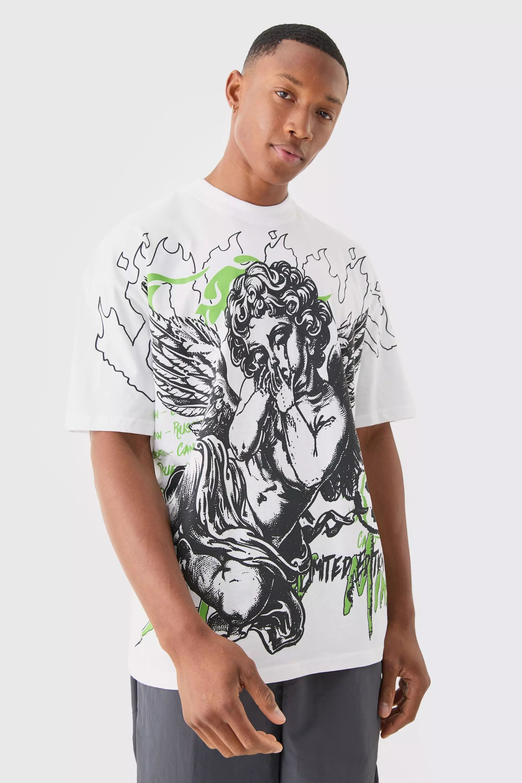 Oversized Large Scale Graffiti Renaissance Print T-shirt