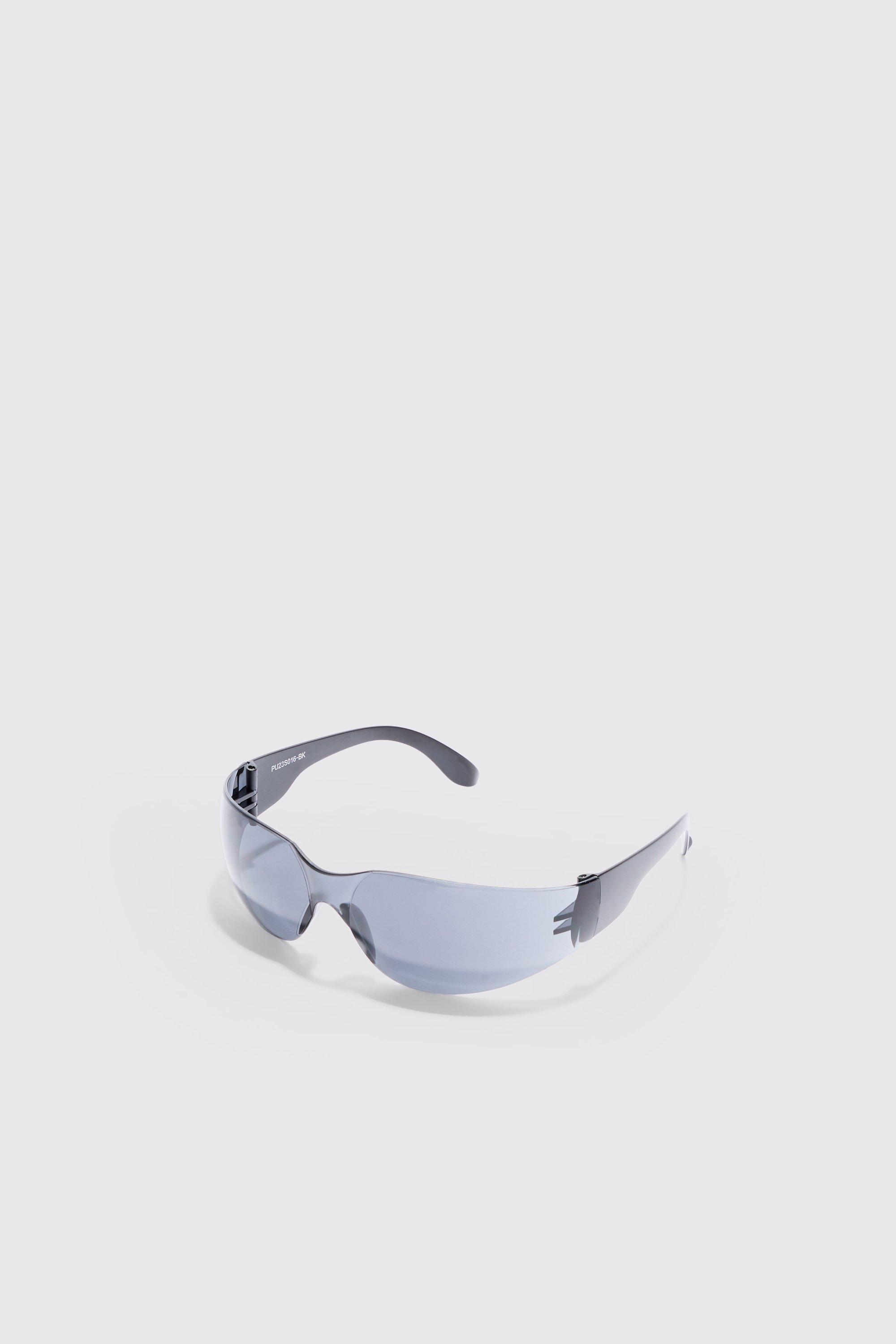 Image of Frameless Plastic Sunglasses In Black, Nero