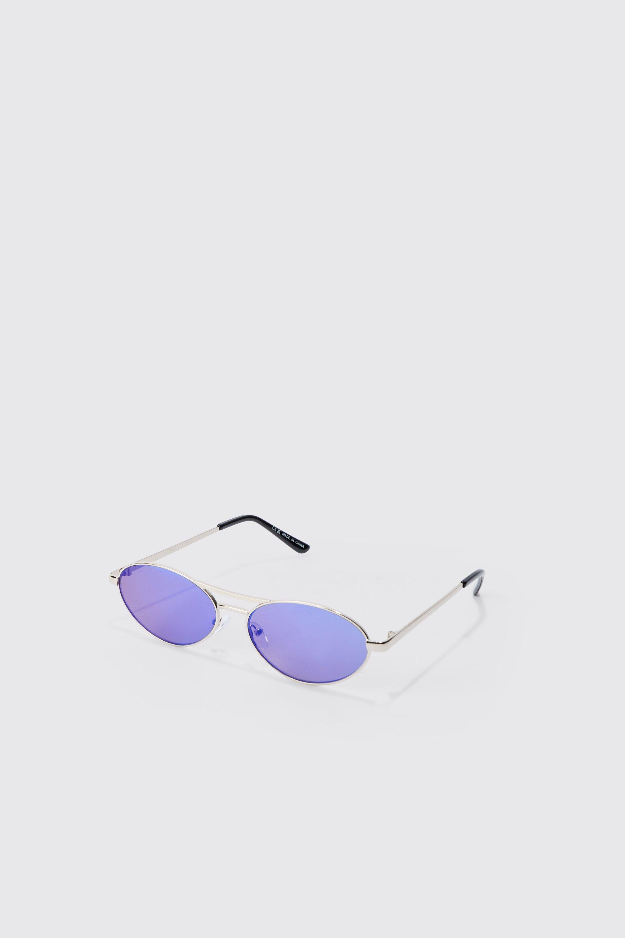 Mens Mirror Lens Sunglasses In Blue, Blue