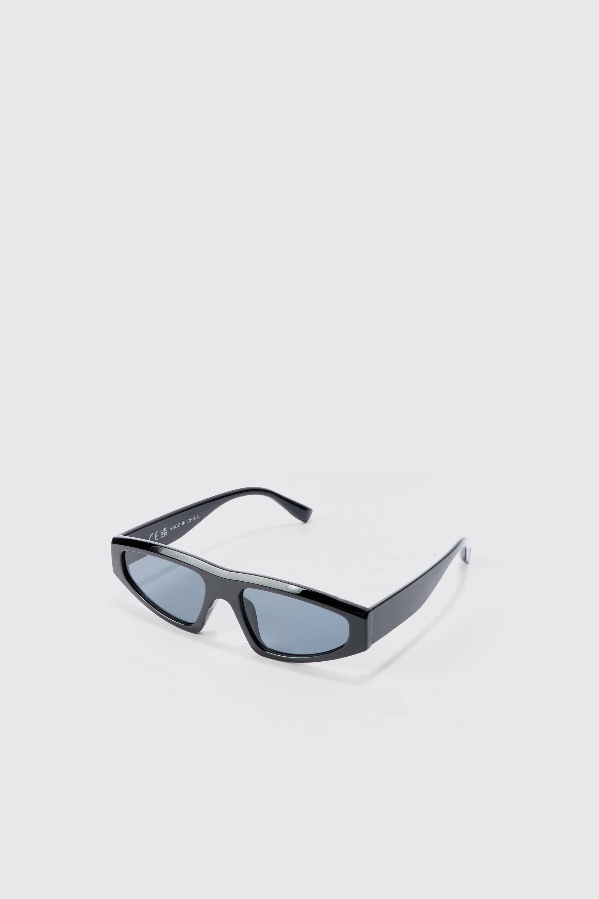 Mens Triangle Plastic Sunglasses In Black, Black