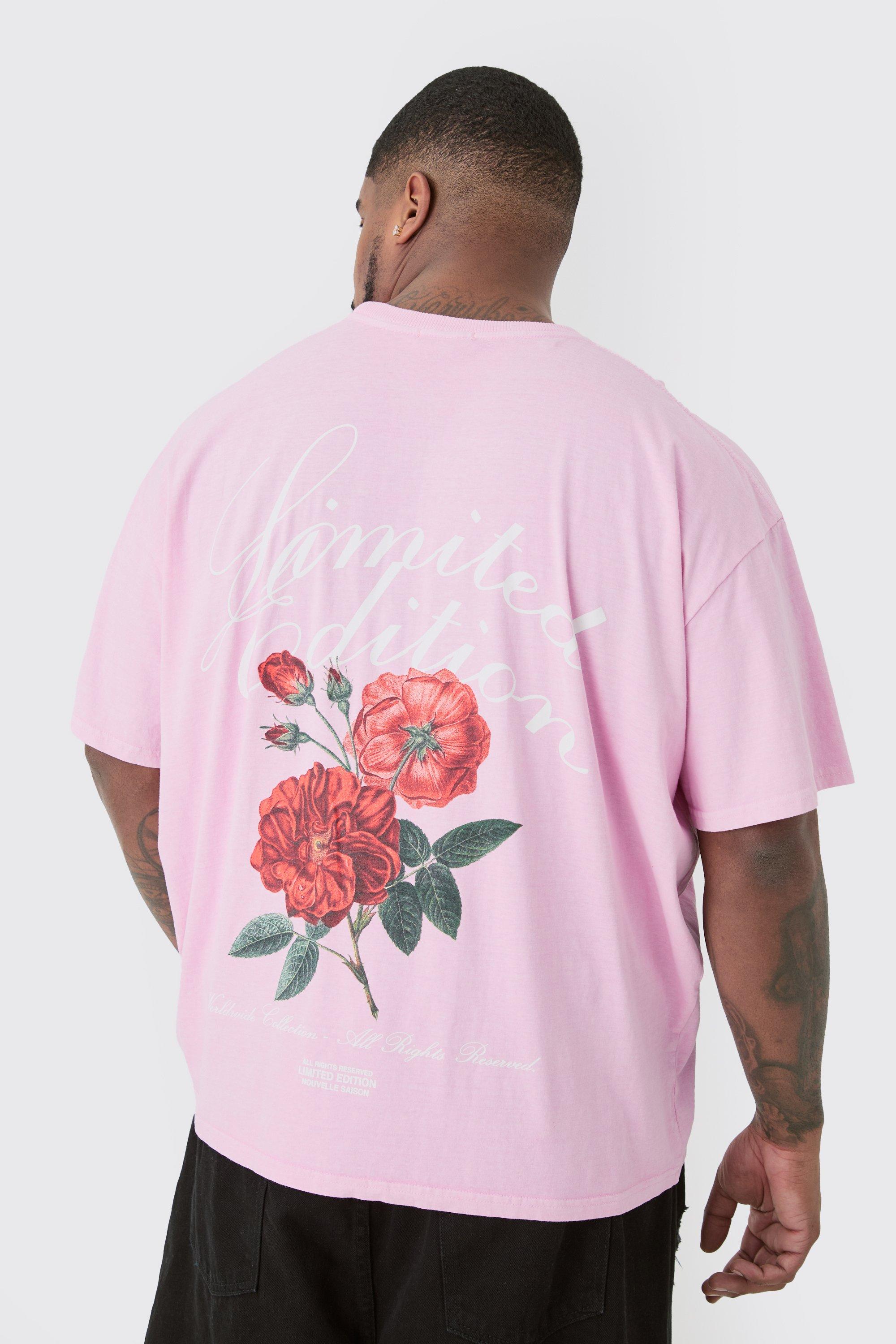 Image of Plus Lmtd Edition Floral Graphic T-shirt In Pink, Pink