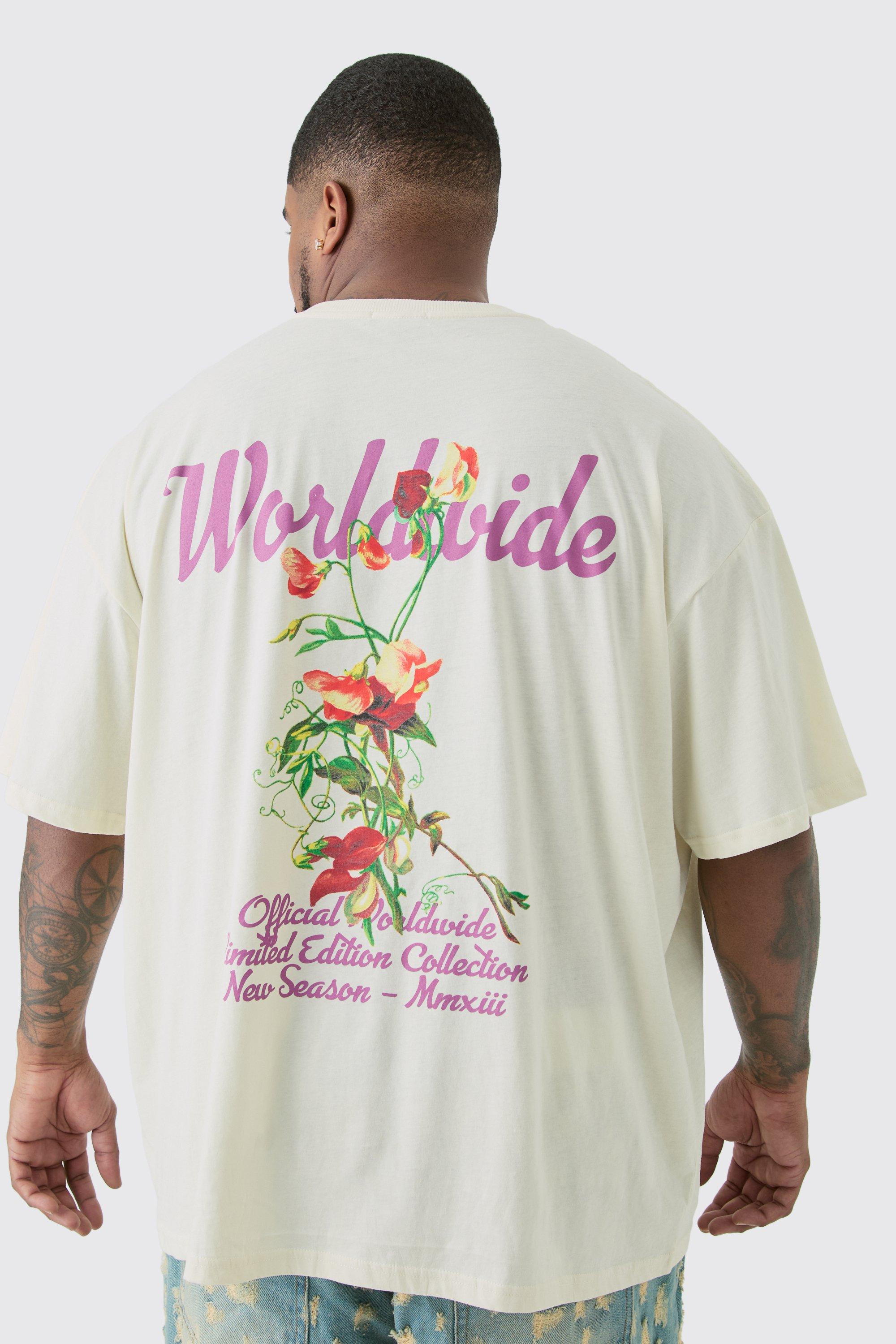 Image of Plus Wldwide Graphic T-shirt In Ecru, Cream