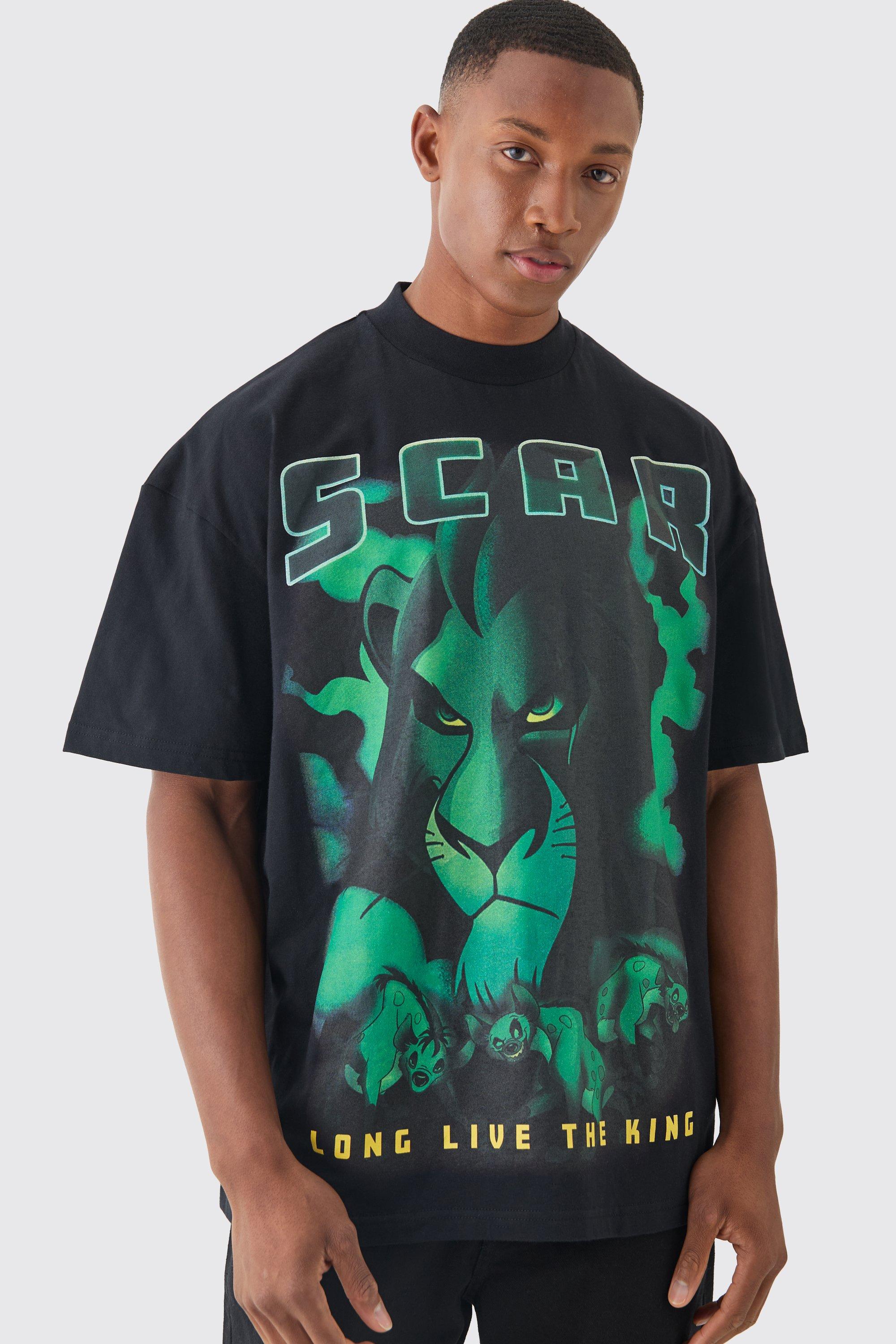 Image of Oversized Disney Scar Large Scale License T-shirt, Nero
