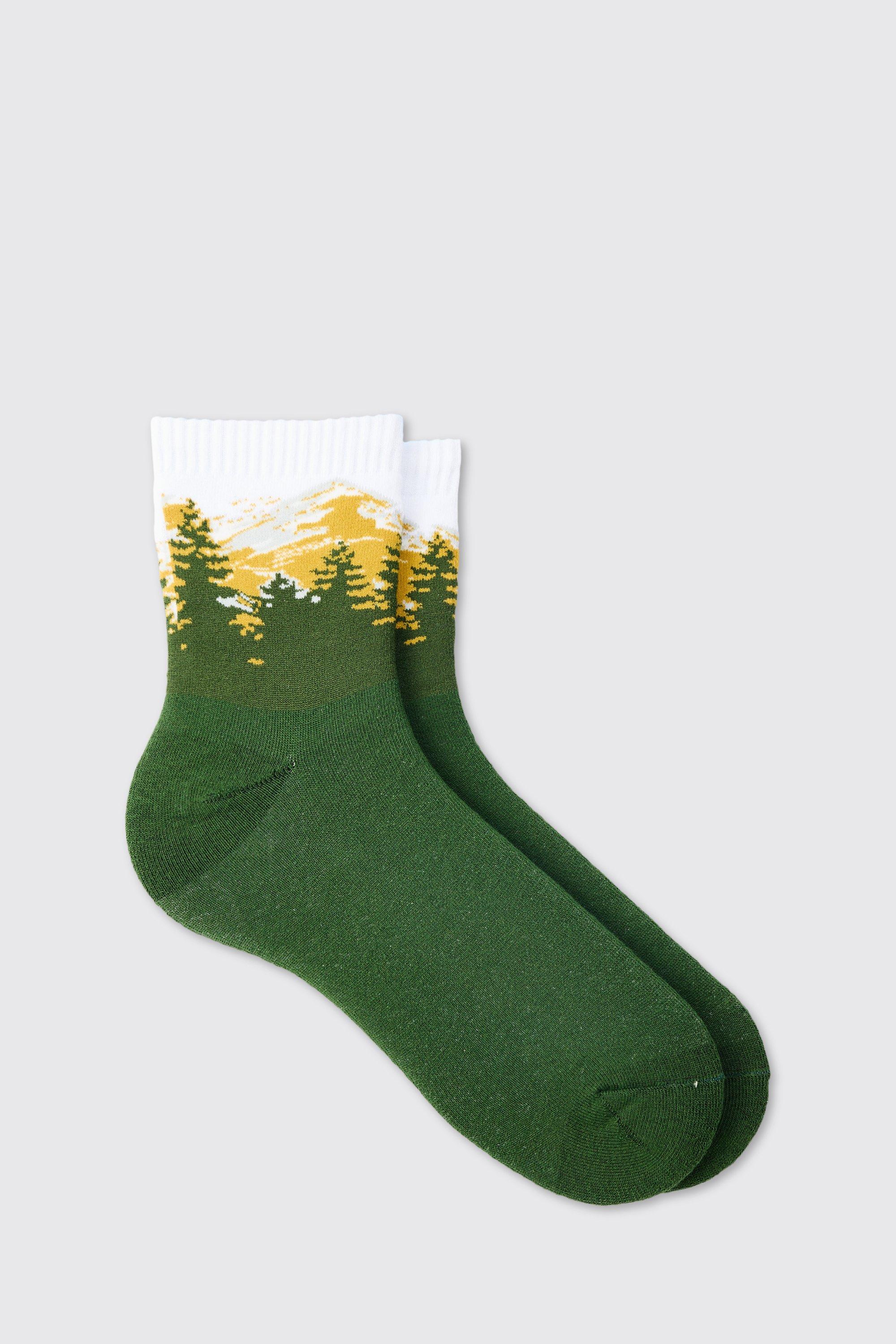 Image of Scenic Print Socks, Verde