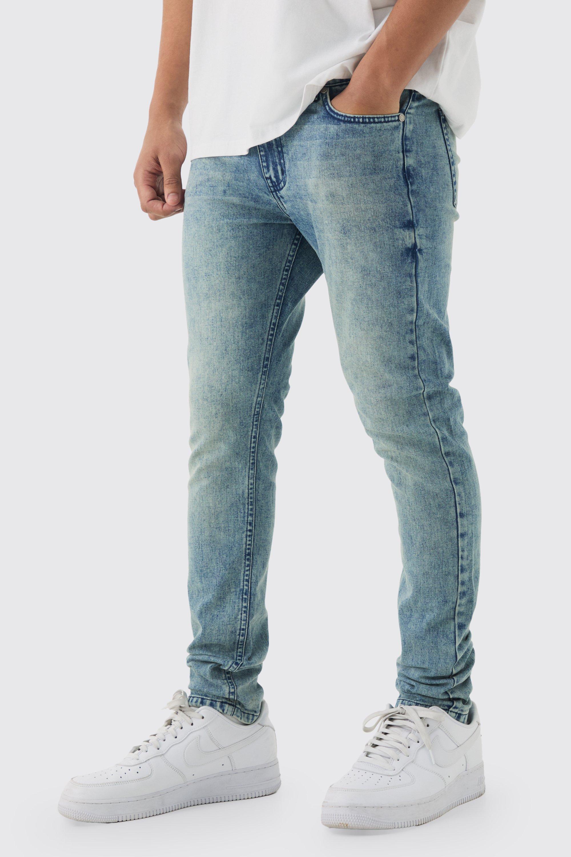 Mens Blue Skinny Stretch Jeans, Blue