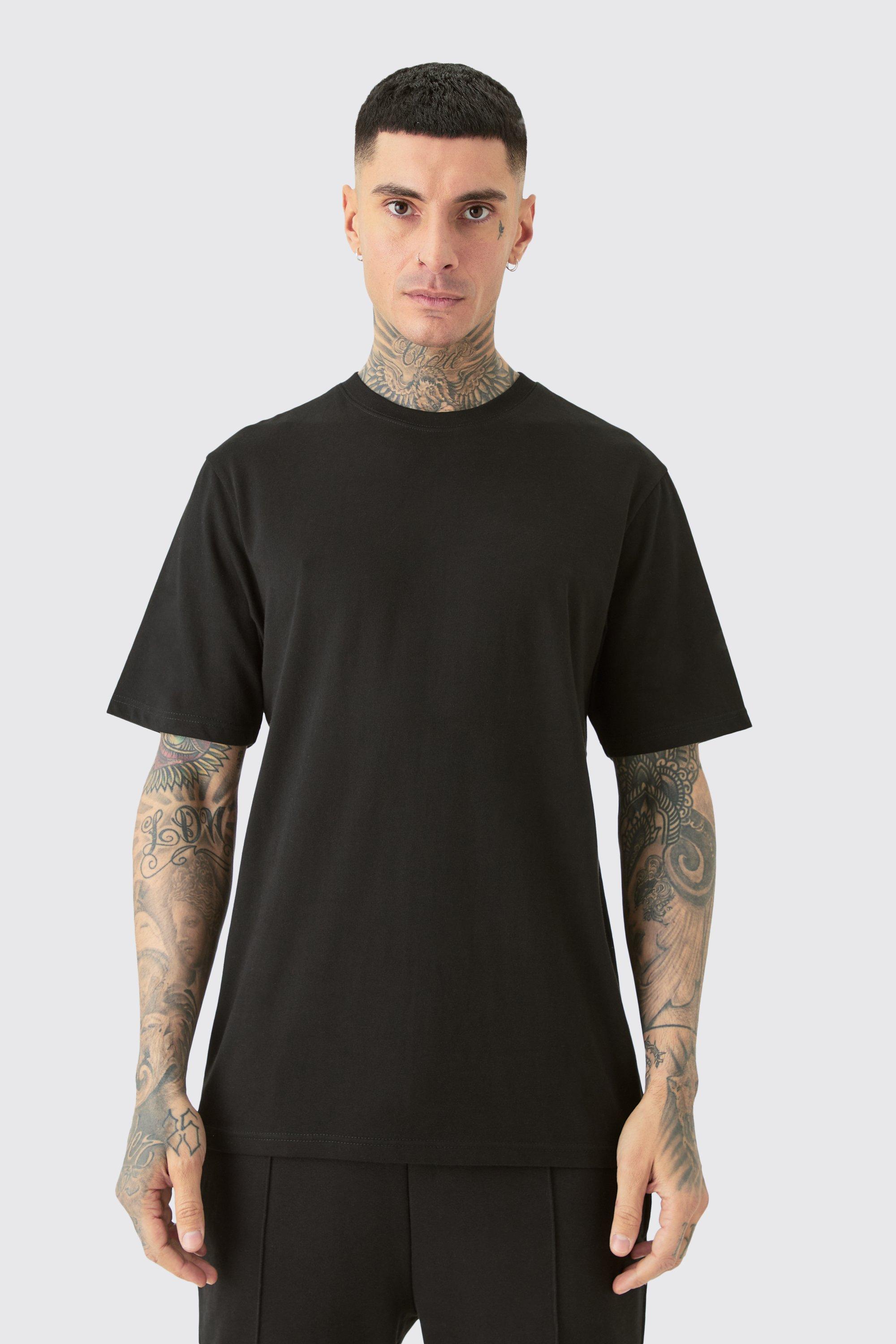 T-shirt a girocollo Tall Basic, Nero