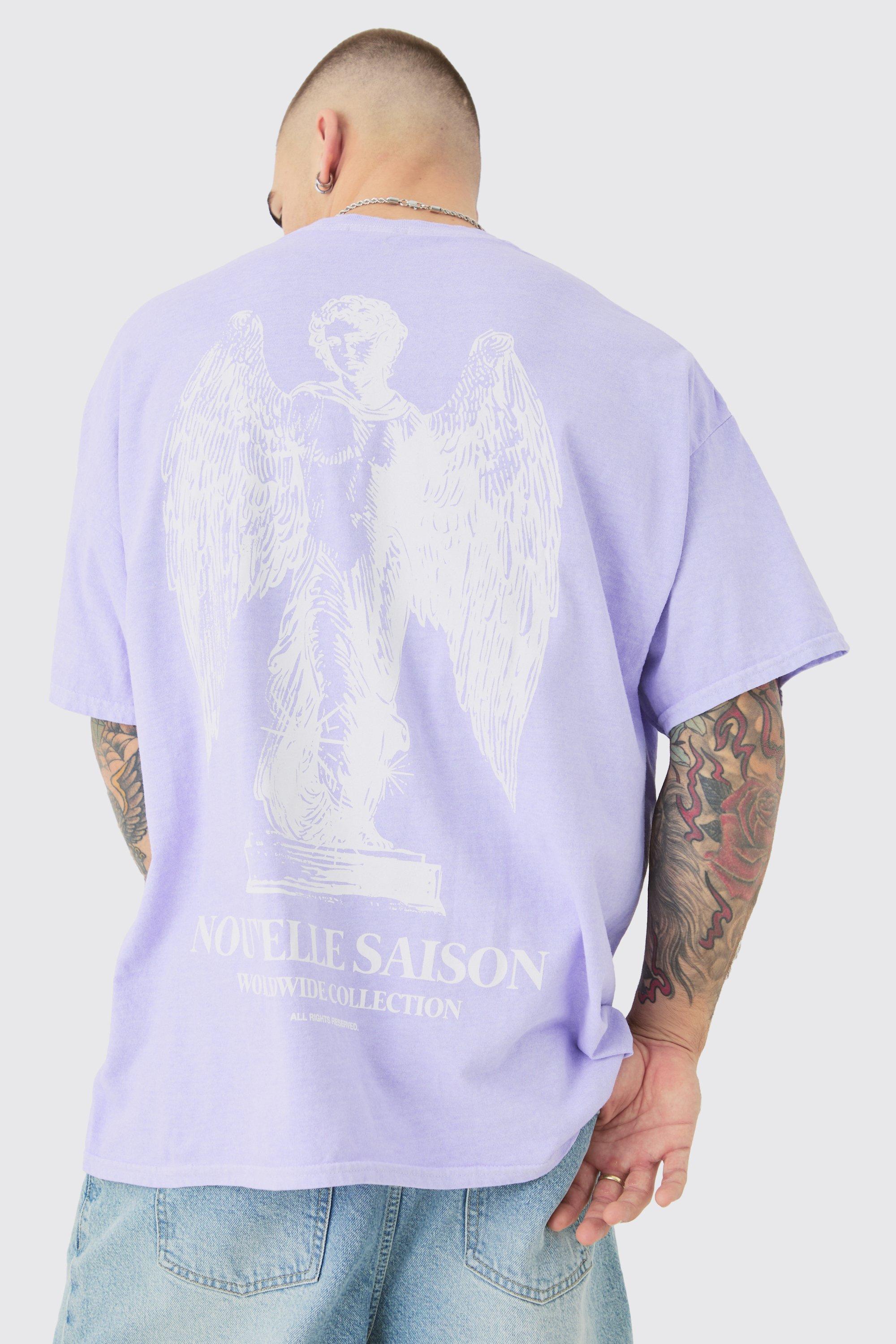 Image of Oversized Wash Nouvelle Renaissance T-shirt, Purple