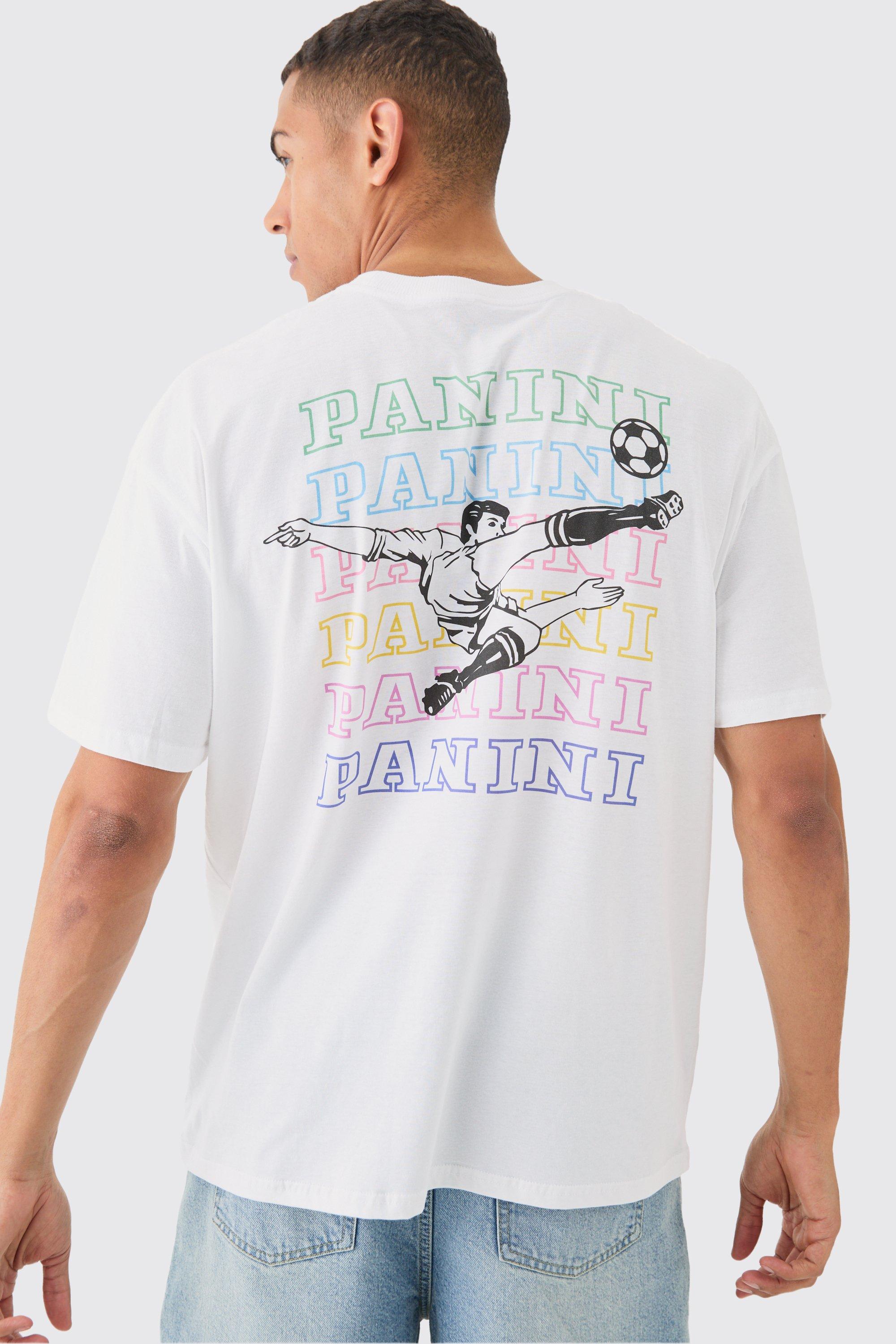Image of Oversized Panini Football License T-shirt, Bianco