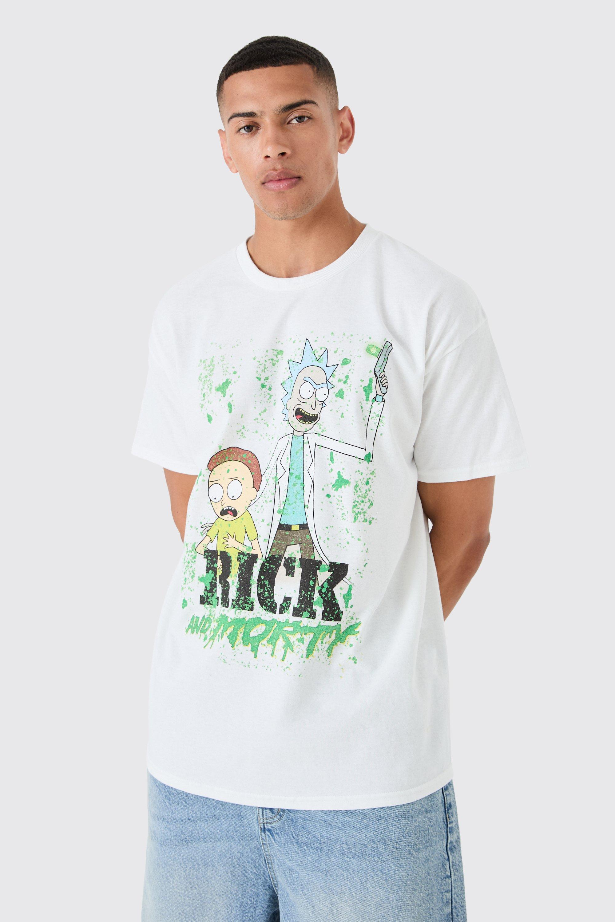 Image of Oversized Rick And Morty License T-shirt, Bianco