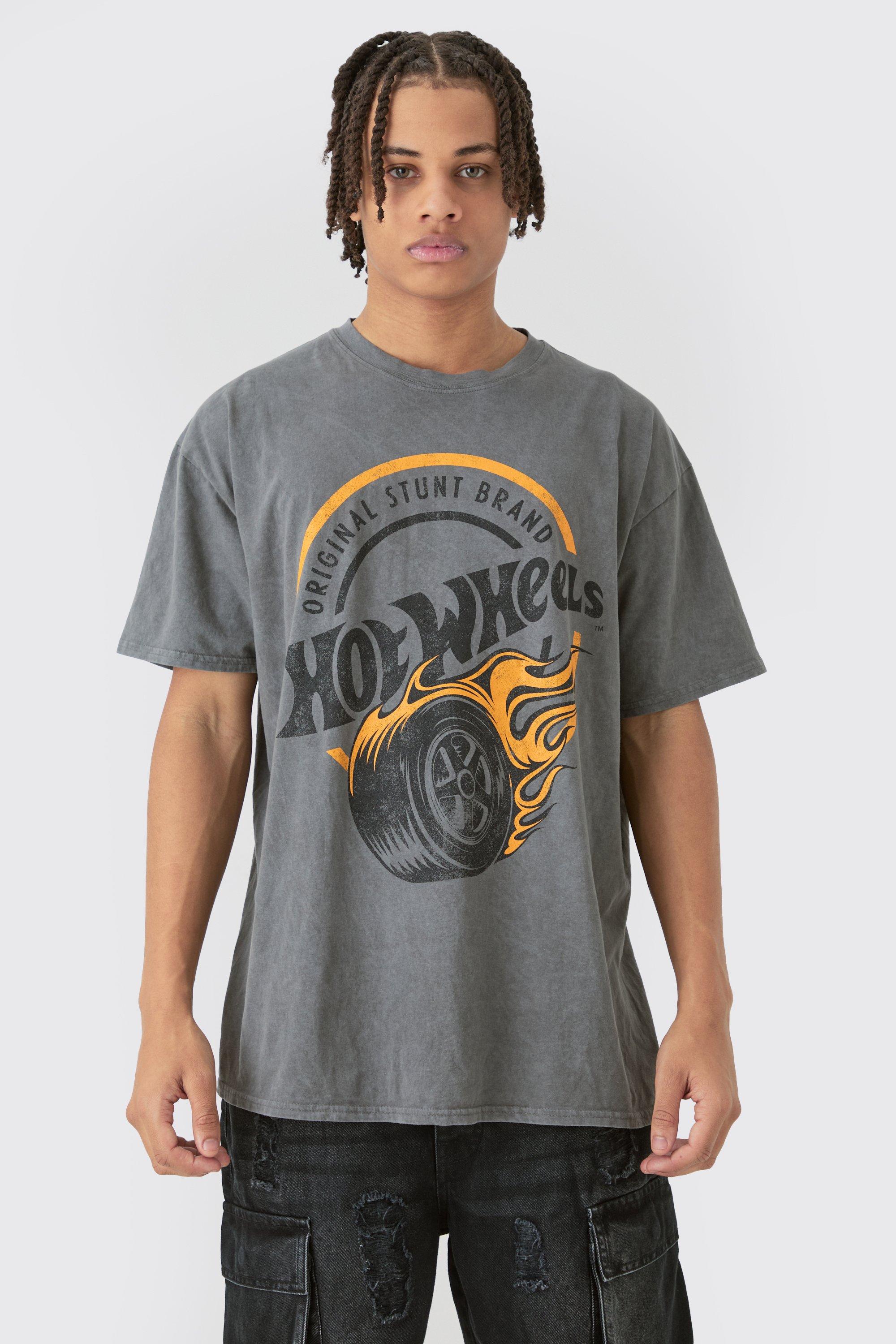 Image of Oversized Hotwheels Wash License T-shirt, Grigio