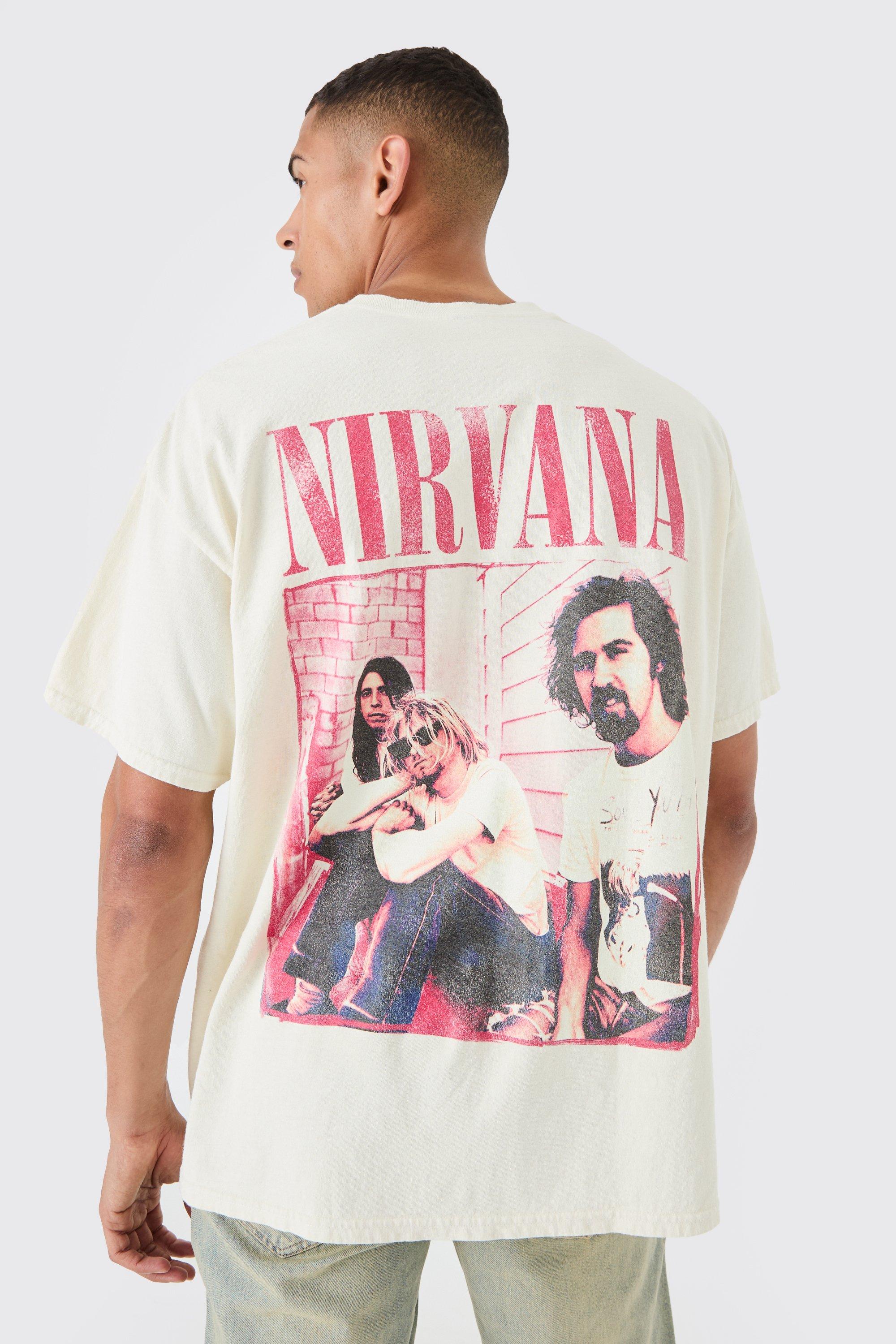 Image of Oversized Nirvana Wash License T-shirt, Cream