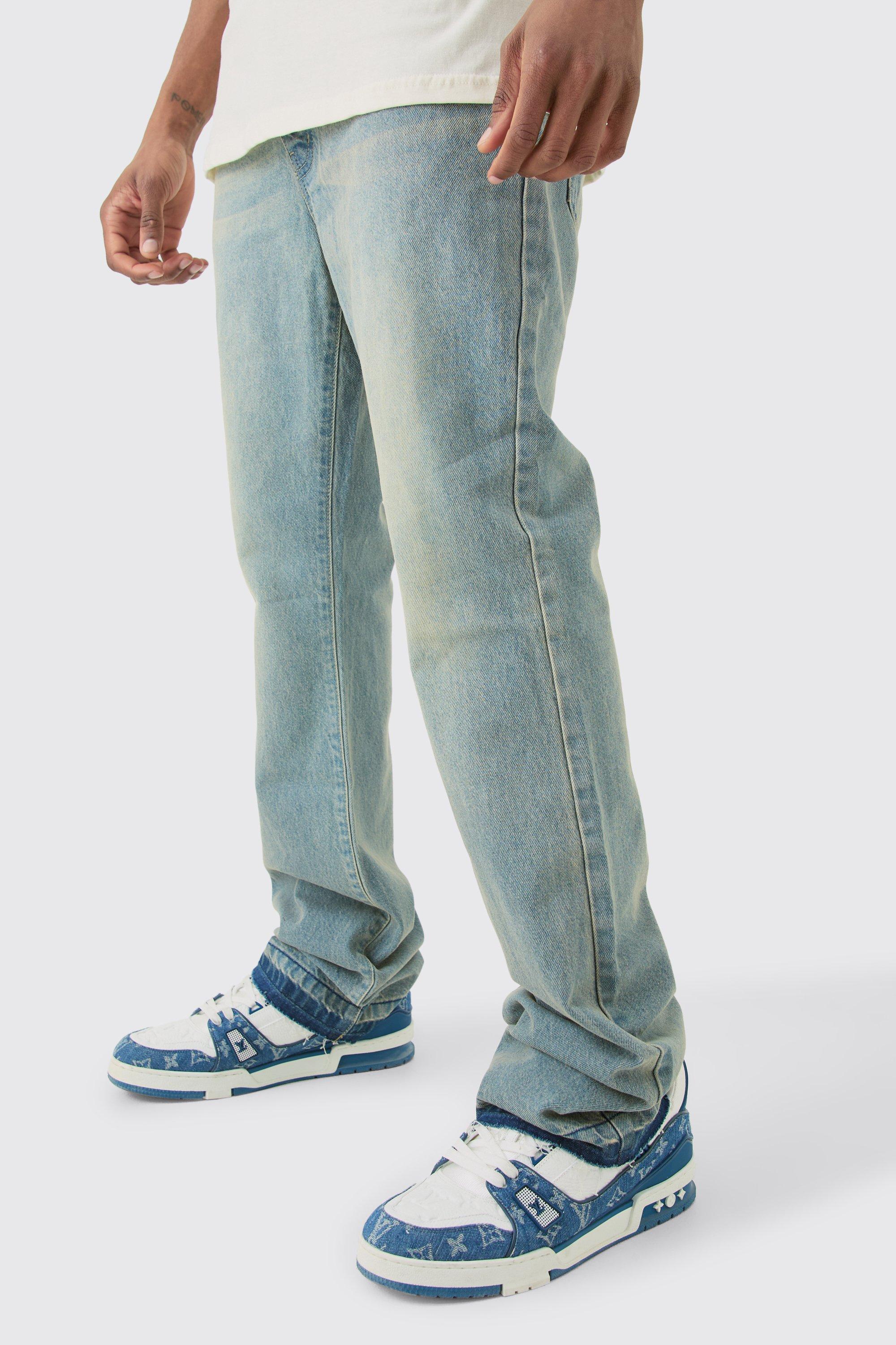 Jeans a zampa Tall in denim rigido, Azzurro