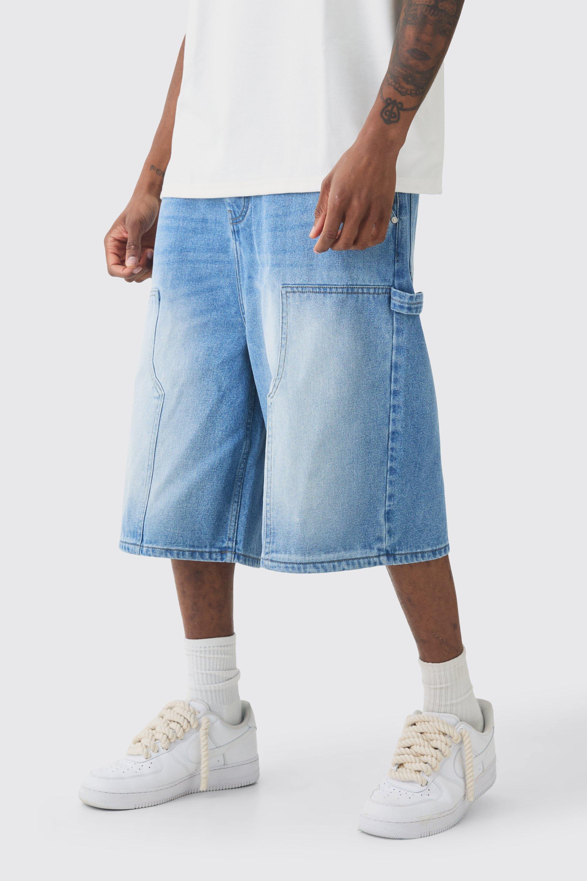 Pantaloni tuta Tall in denim azzurro con dettagli stile Carpenter, Azzurro