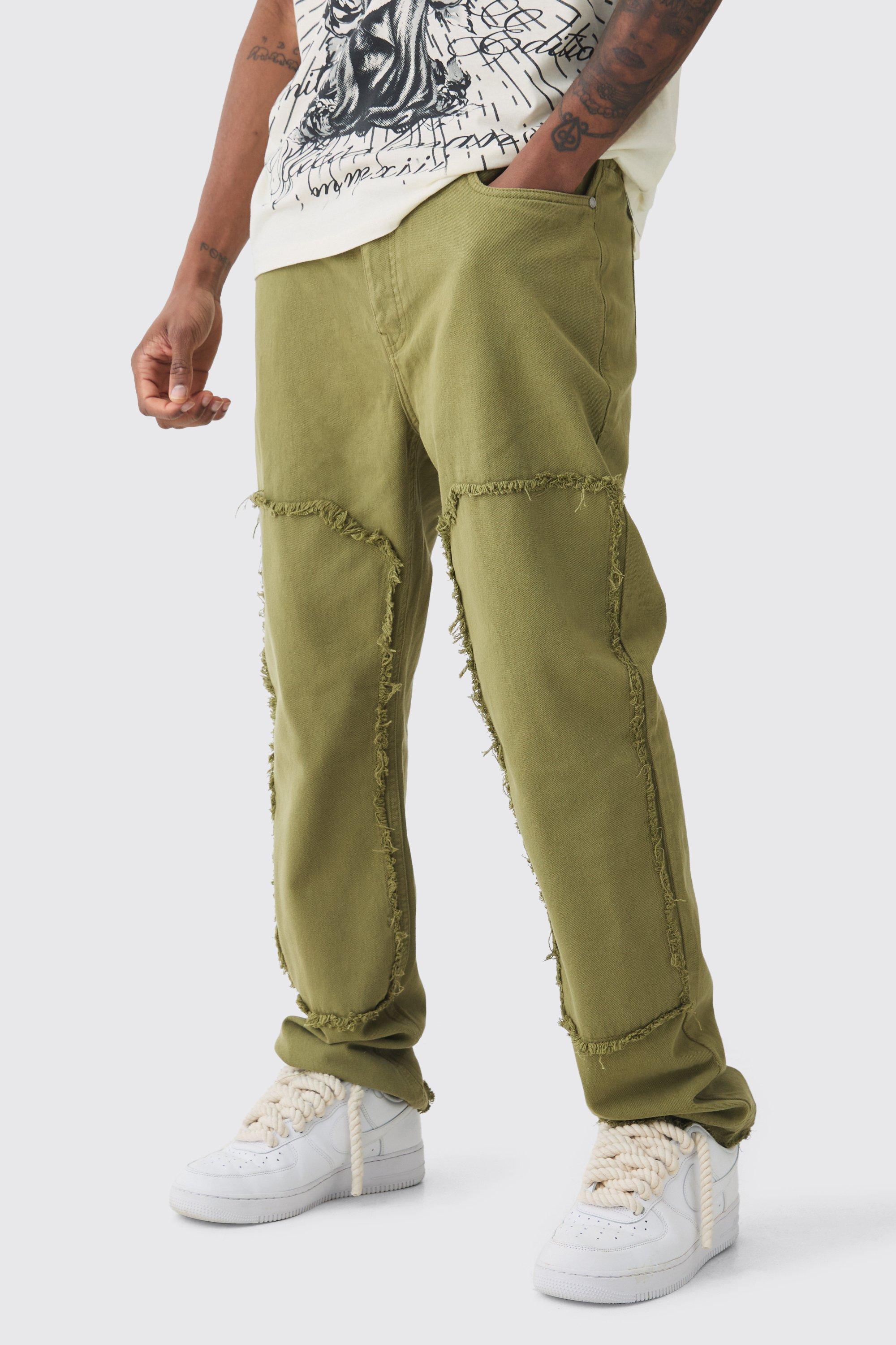 Pantaloni Tall Slim Fit sovratinti da Carpernte color kaki, Verde