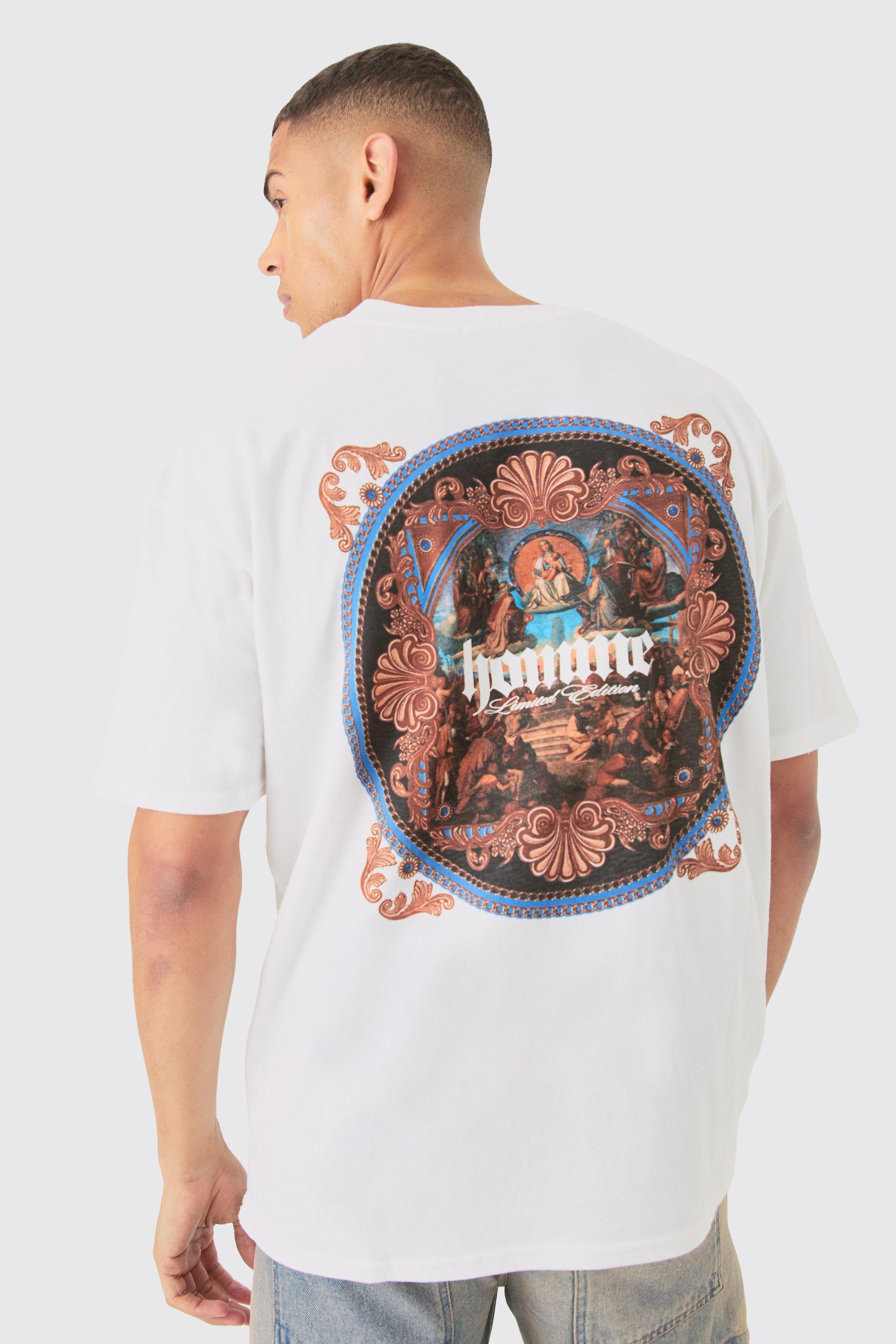 Image of Oversized Renaissance Graphic T-shirt, Bianco