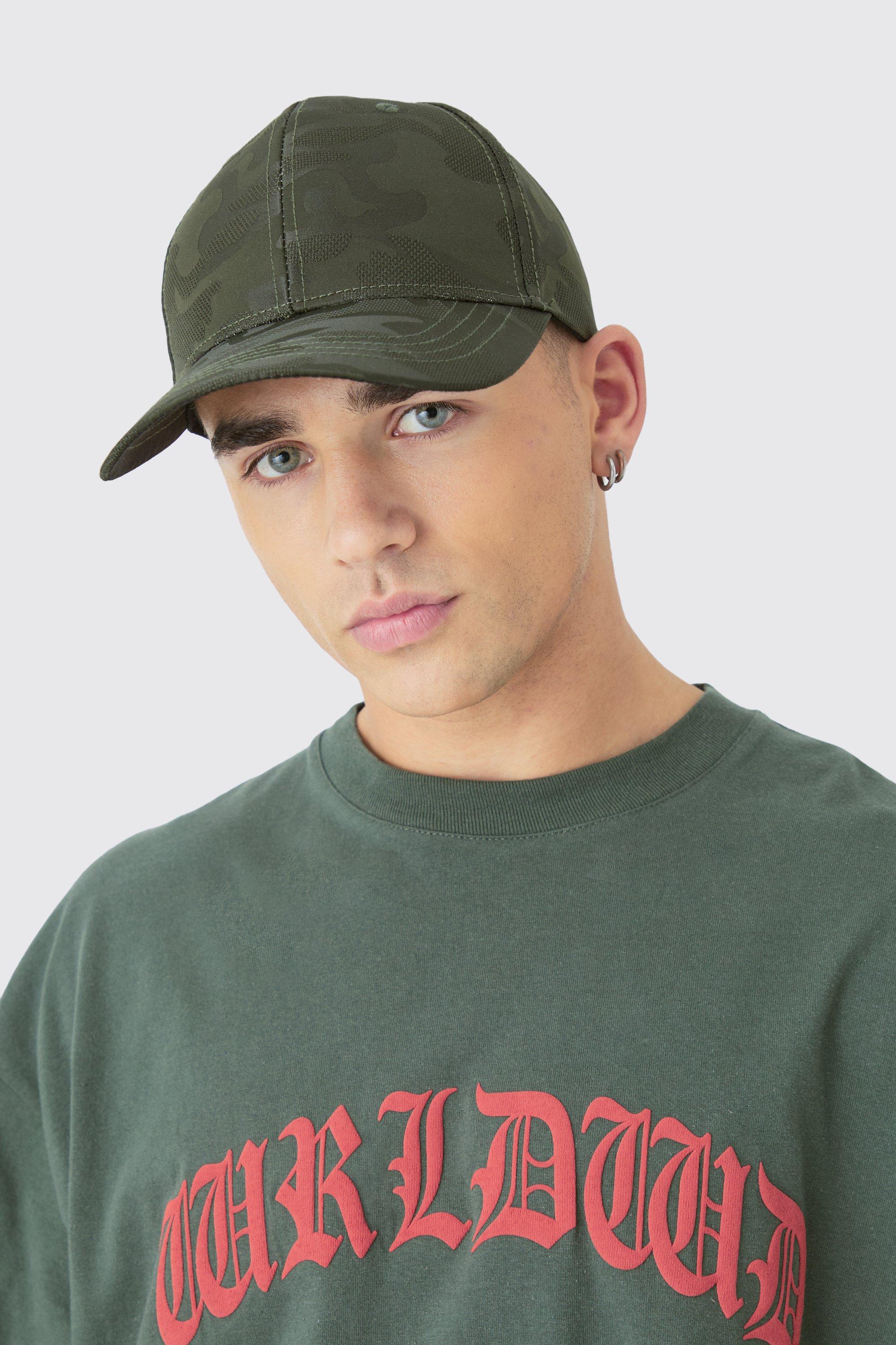 All Over Camo Print Cap In Green, Verde