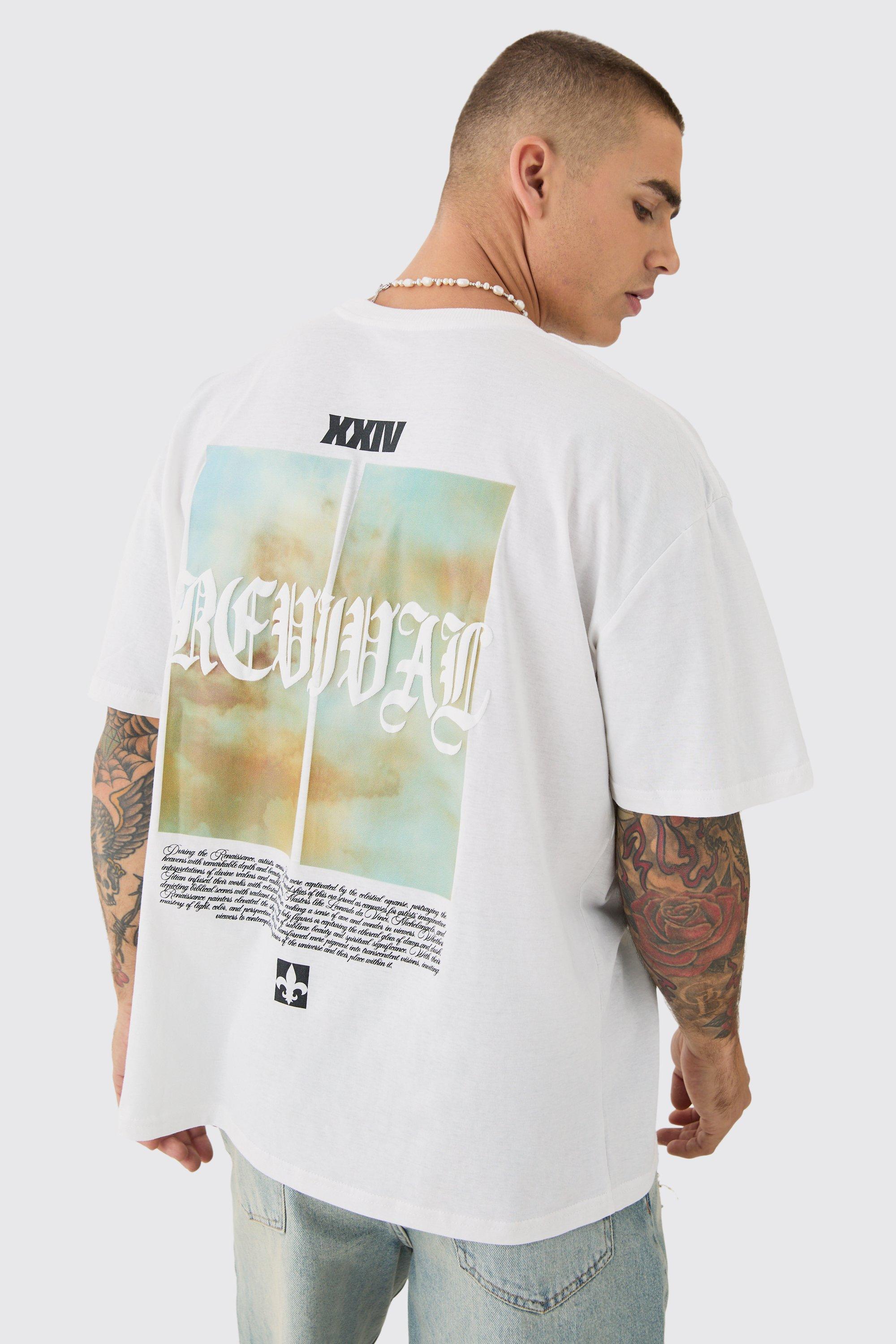 Image of Oversized Revival Puff Print T-shirt, Bianco
