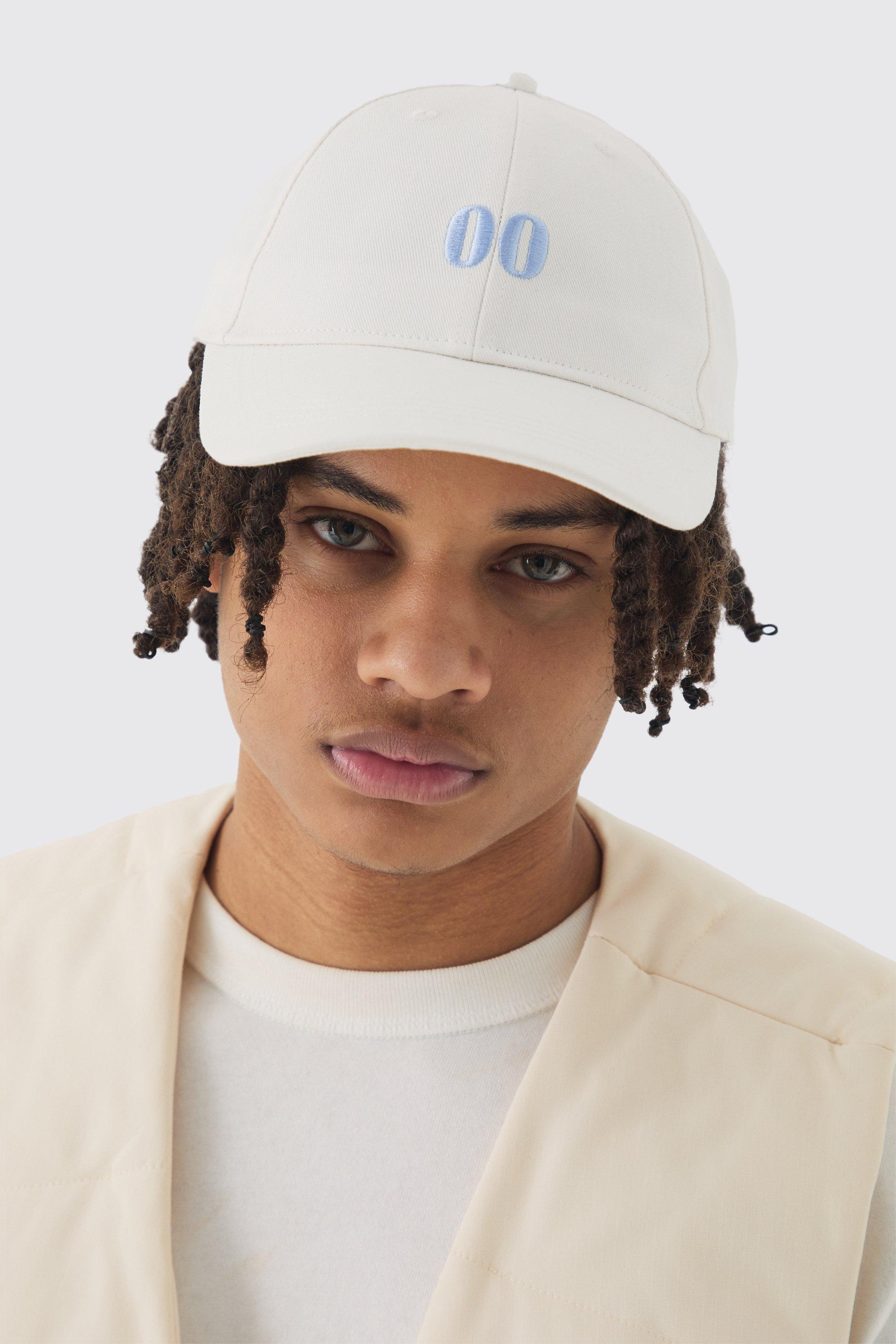 Mens Twill Embroidered Cap In White, White