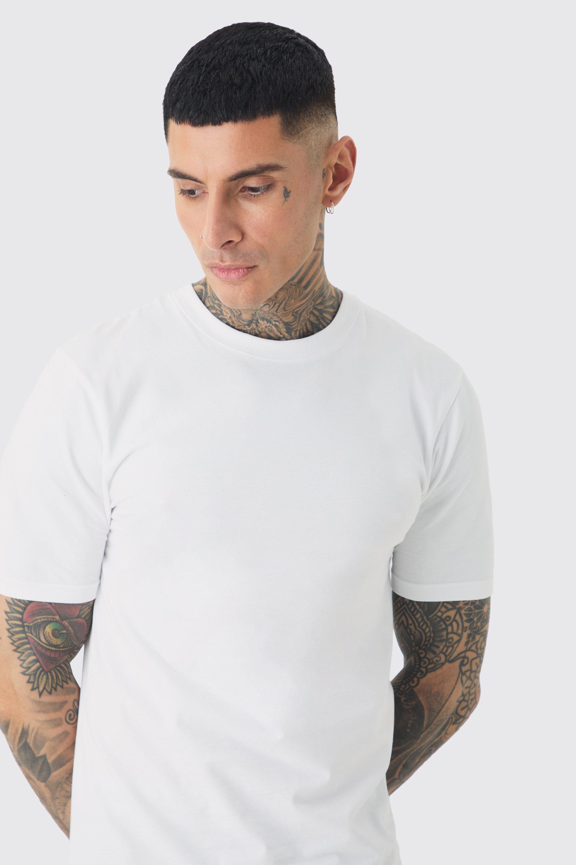 T-shirt attillata Tall Basic attillata, Bianco