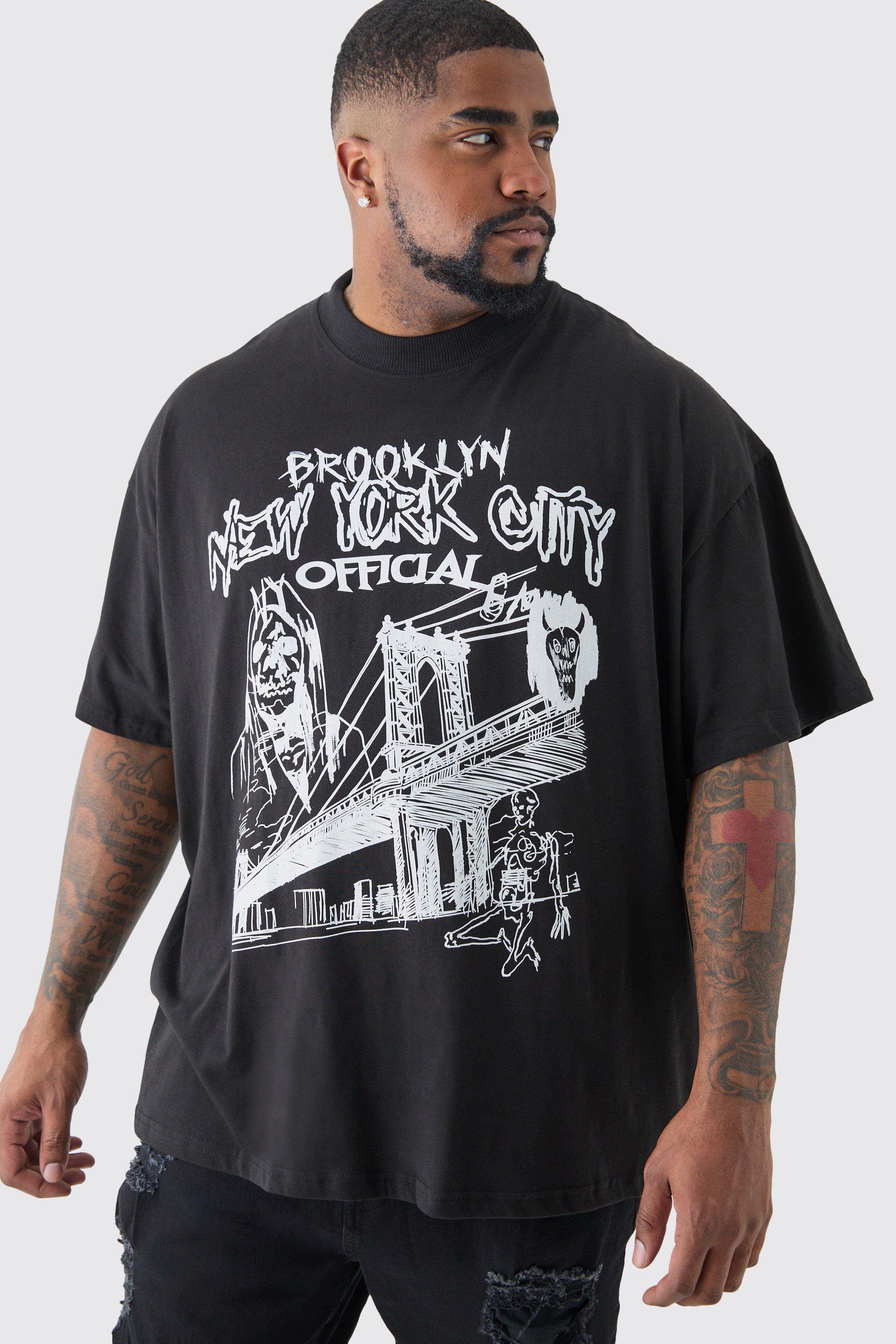 Image of Plus Oversized Official City Print T-shirt, Nero