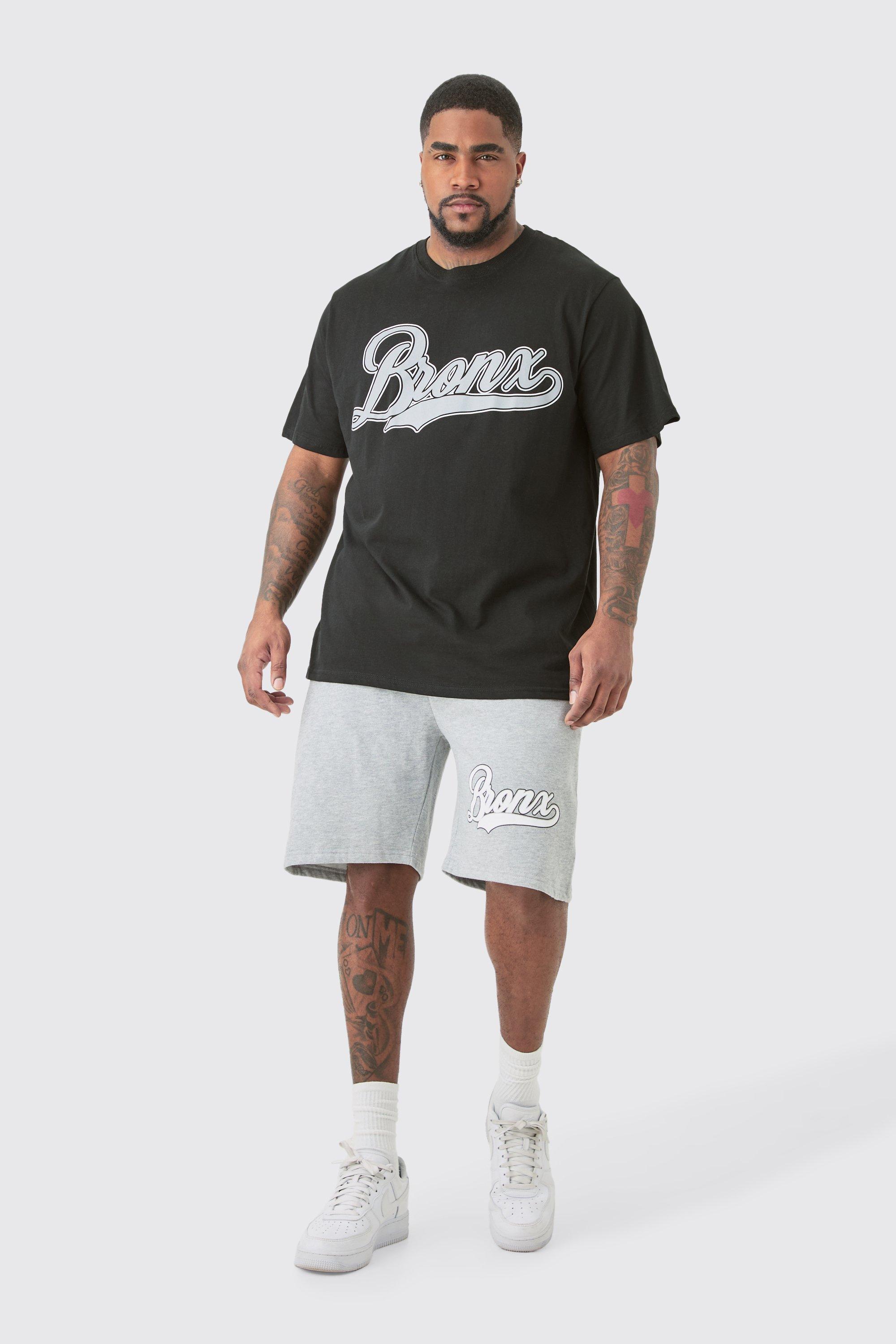 Image of Plus Bronx Print T-shirt & Short Set, Multi
