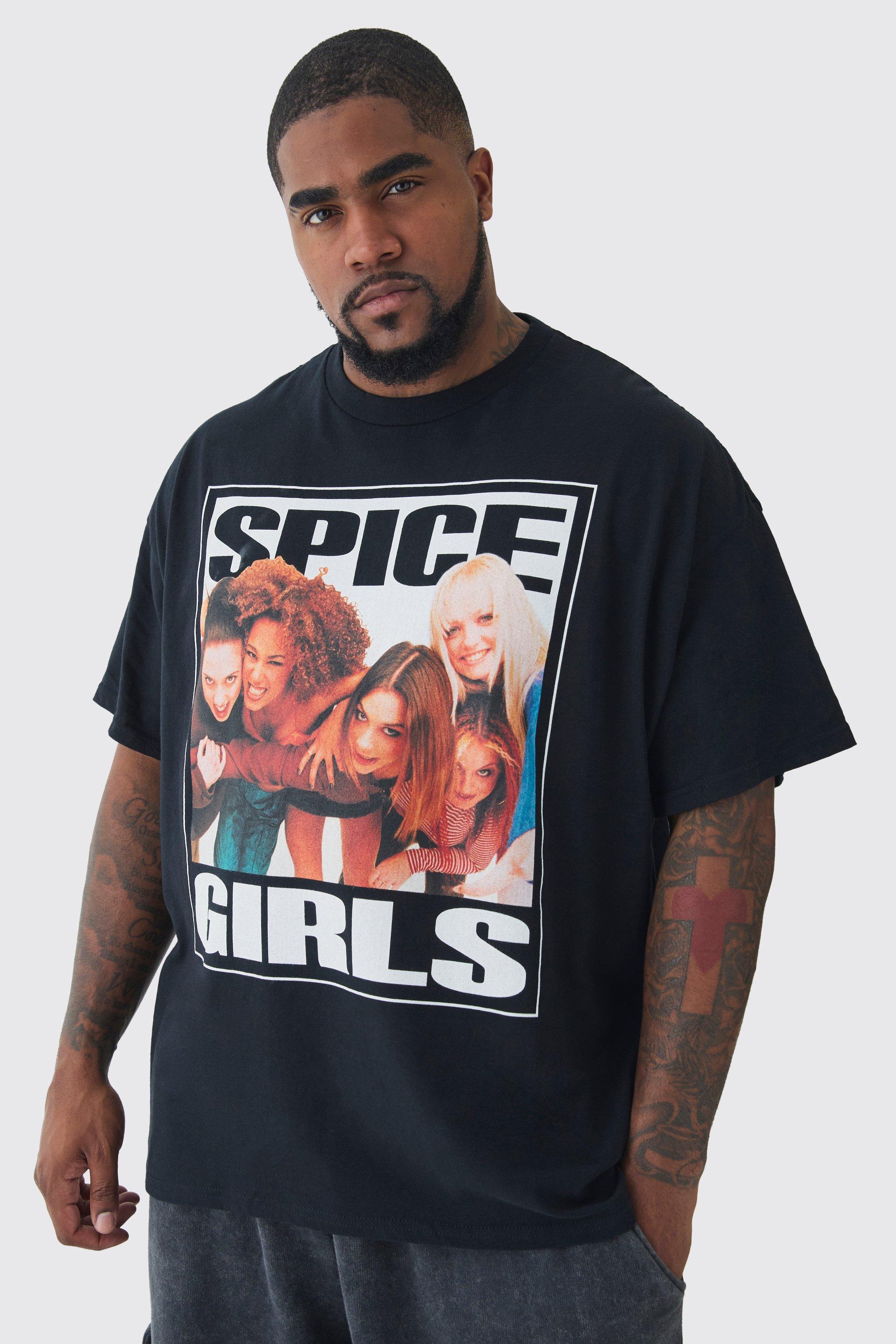 T-shirt Plus Size nera per Spice Girls, Nero