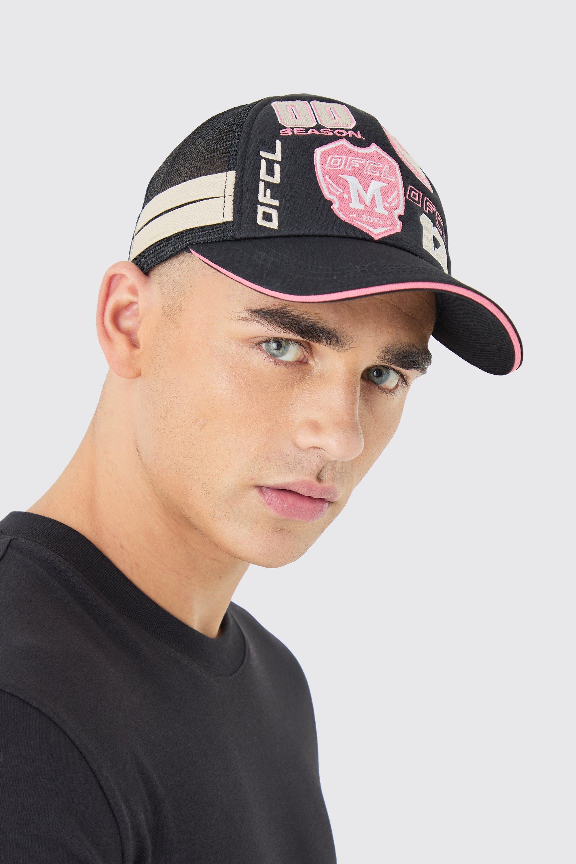 Mens Badge Foam Trucker Cap In Black, Black