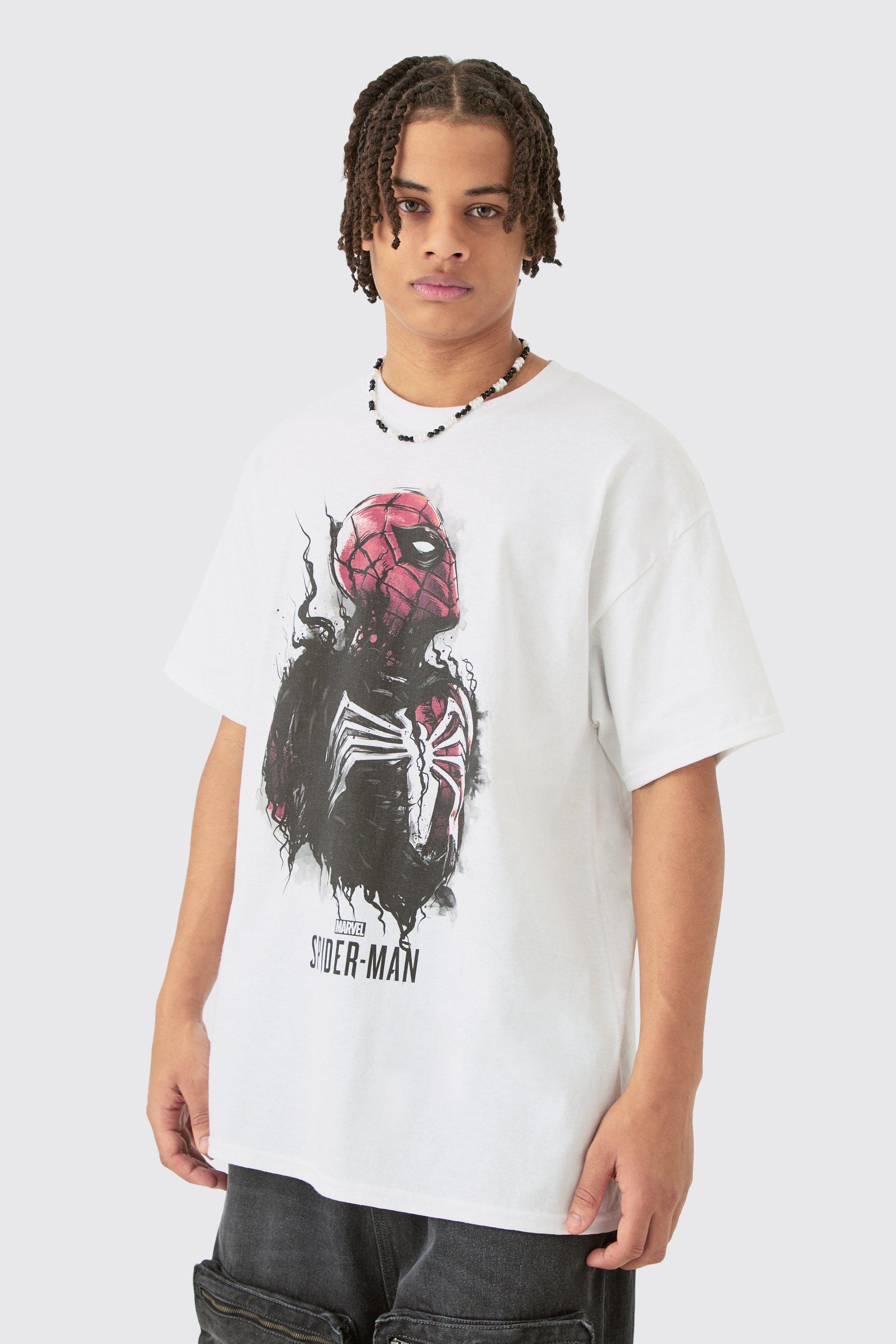 Image of Oversized Spiderman Venom License T-shirt, Bianco