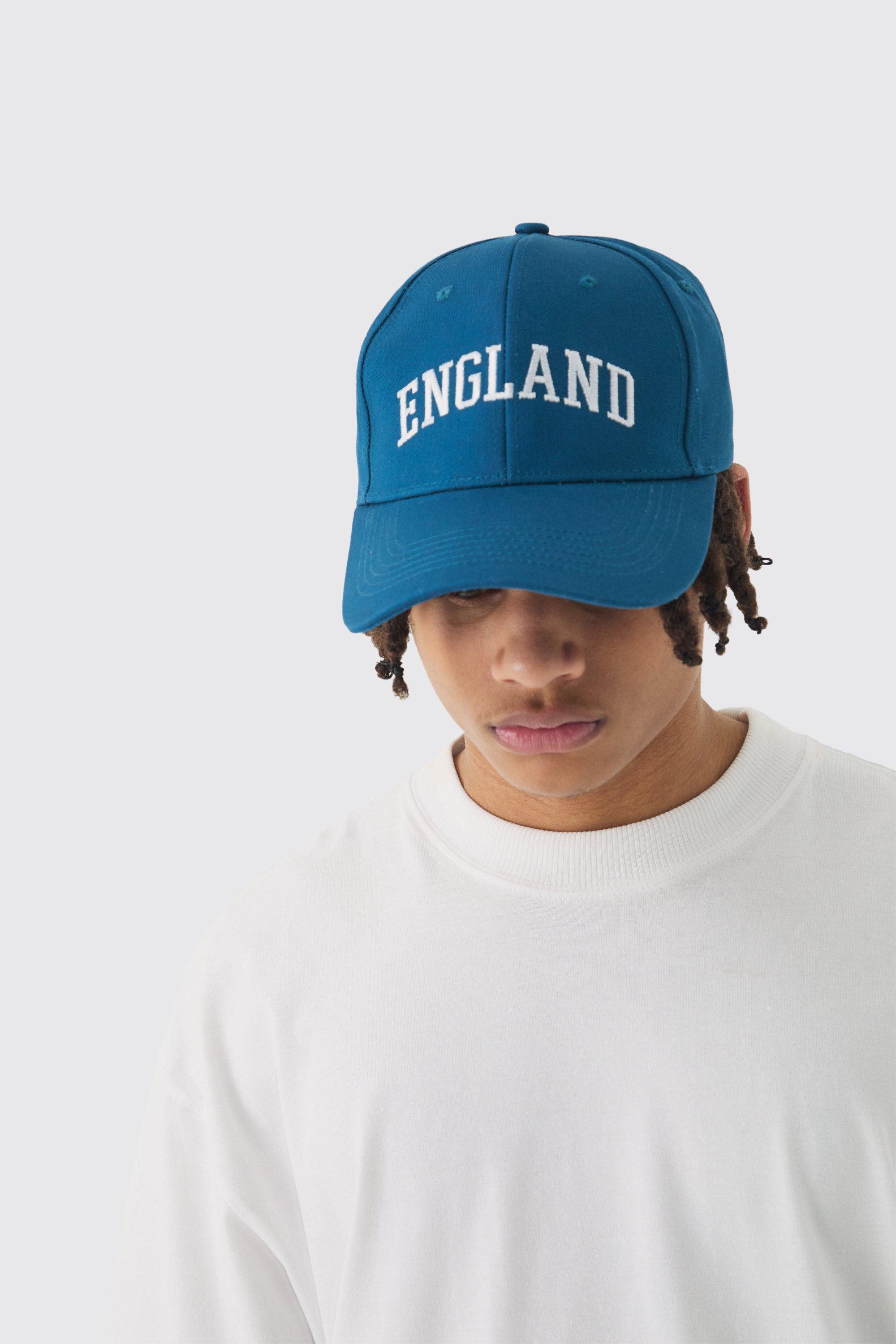 Mens England Embroidered Cap In Blue, Blue