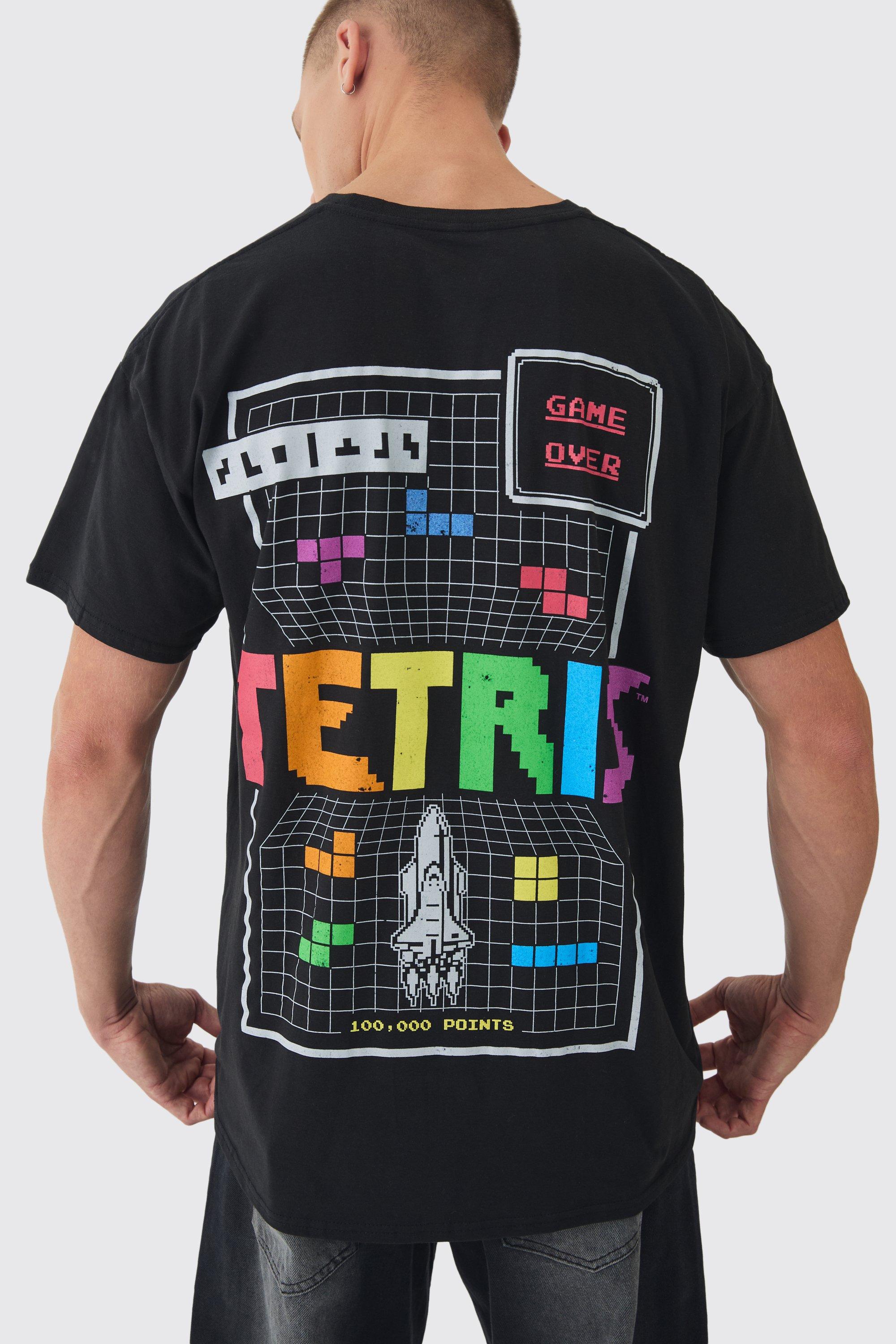 T-shirt oversize ufficiale Tetris Gaming, Nero