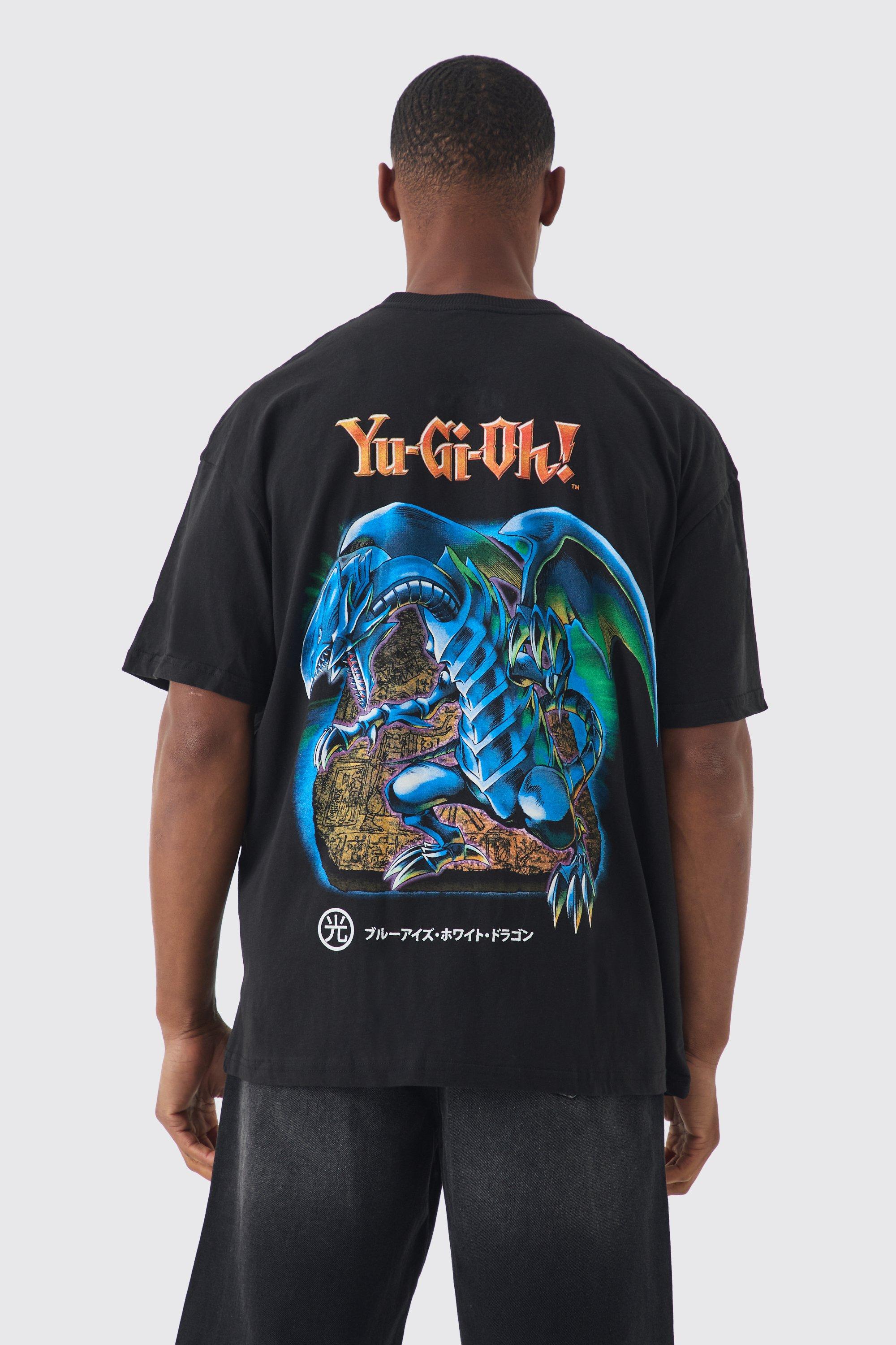 Image of T-shirt oversize ufficiale Yugioh Blue Eyes, Nero