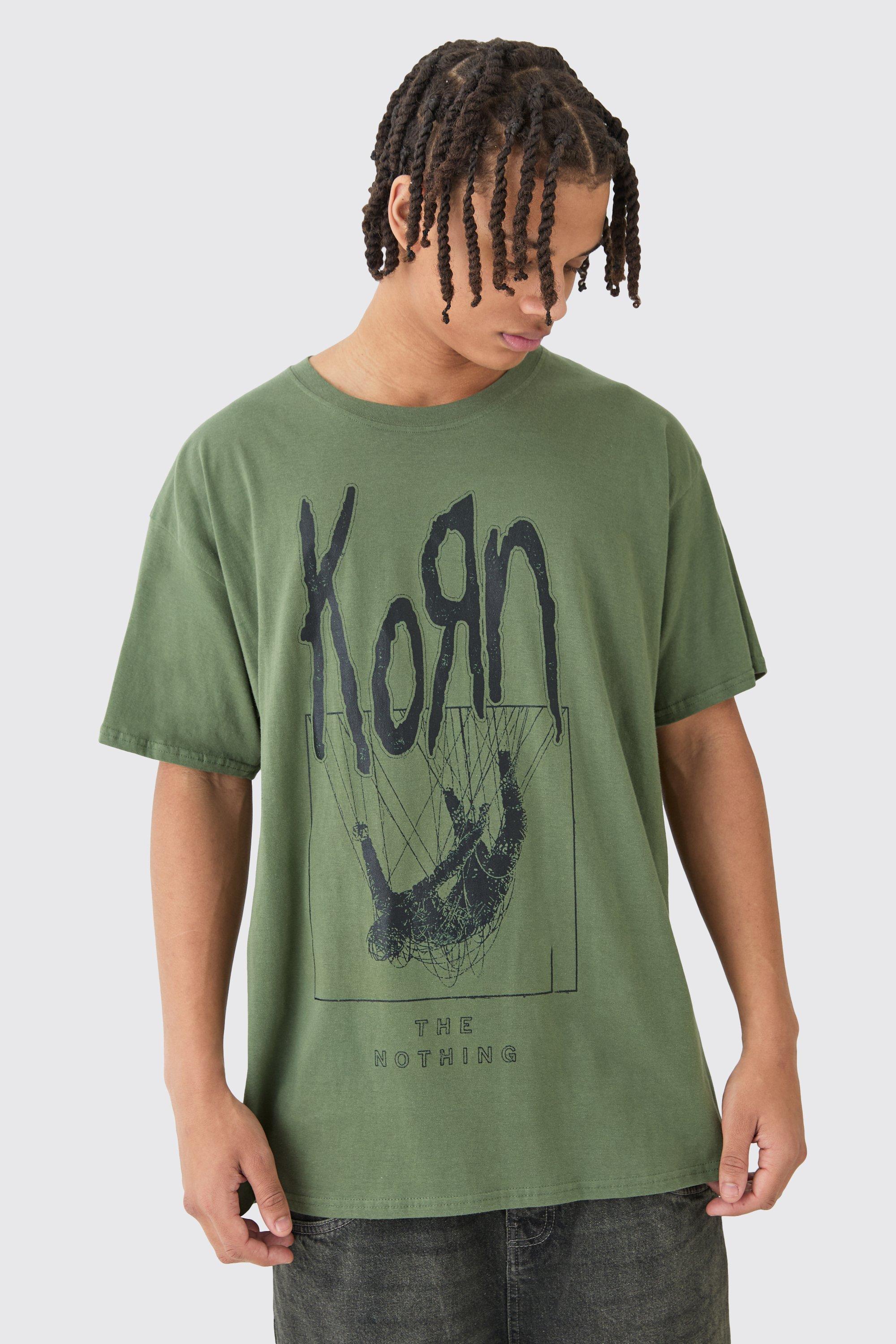 Image of Oversized Korn License T-shirt, Beige
