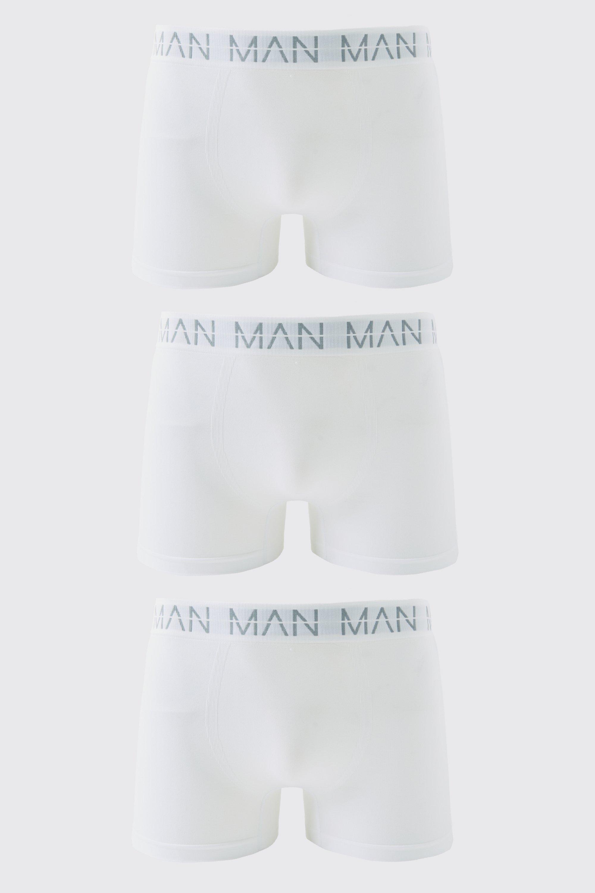 Boxer Man Active senza cuciture - set di 3 paia, Bianco