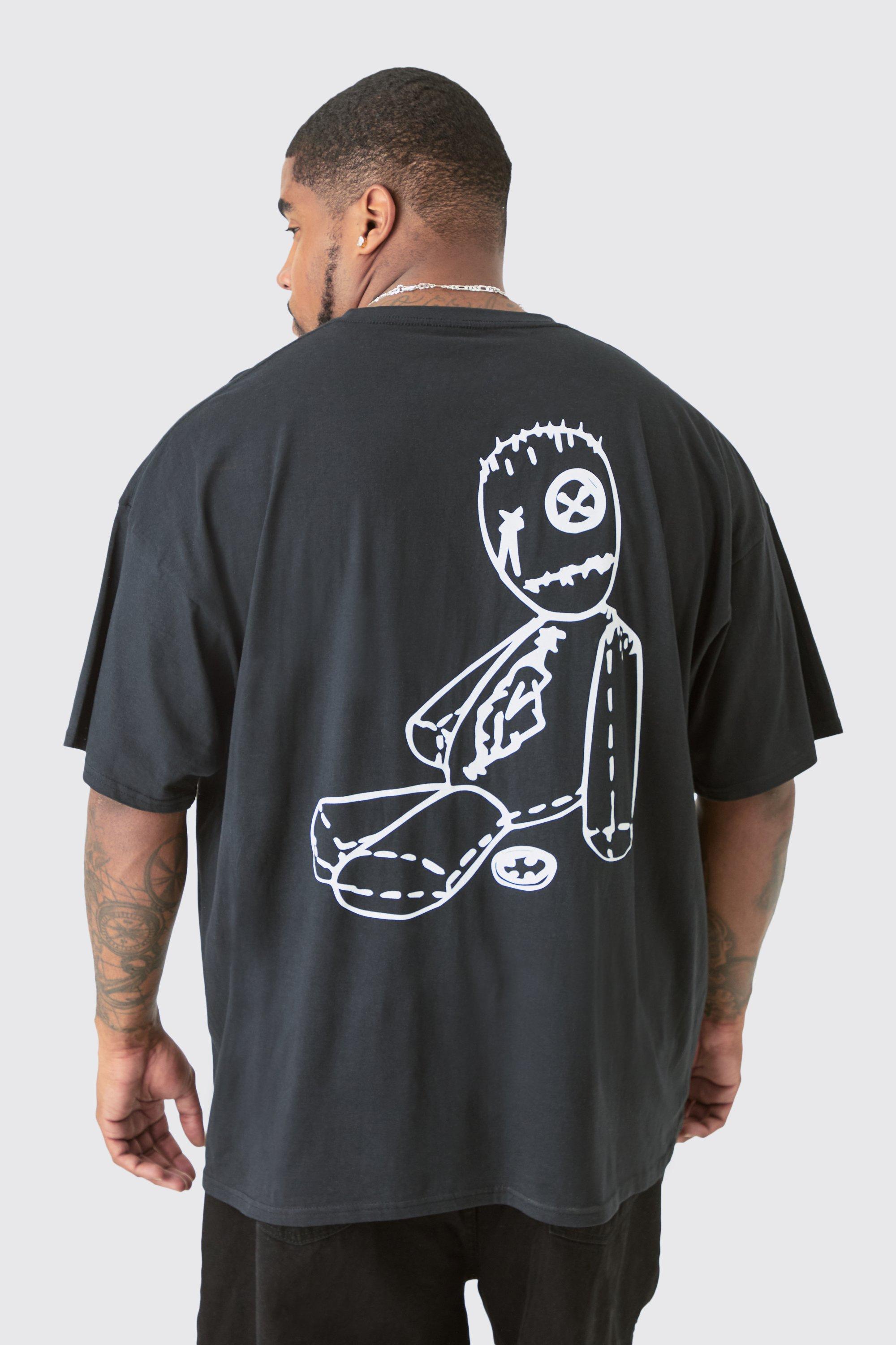 Image of Plus Korn License Front & Back Print T-shirt, Nero